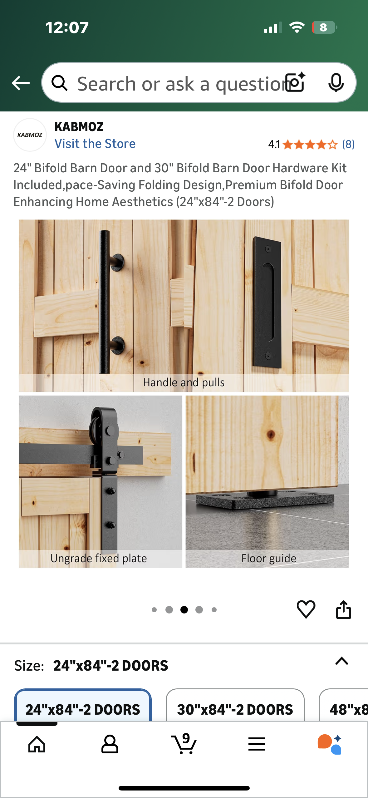 24" Bifold Barn Door and 30" Bifold Barn Door Hardware Kit Included,pace-Saving Folding Design,Premium Bifold Door Enhancing Home Aesthetics (24"x84"-2 Doors) (L1085)