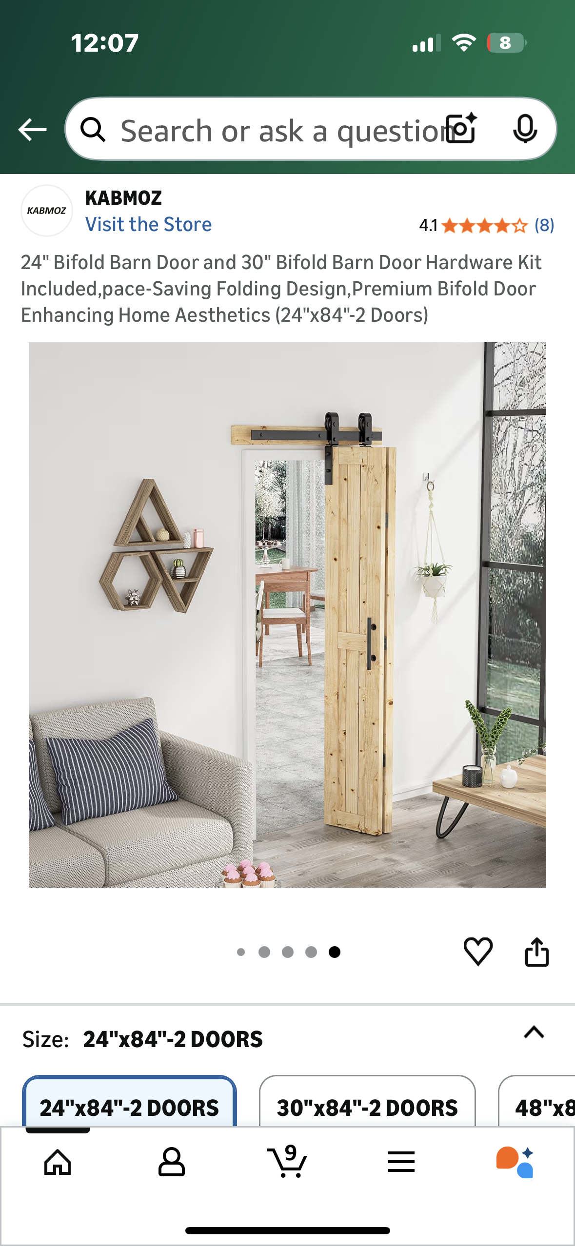 24" Bifold Barn Door and 30" Bifold Barn Door Hardware Kit Included,pace-Saving Folding Design,Premium Bifold Door Enhancing Home Aesthetics (24"x84"-2 Doors) (L1085)