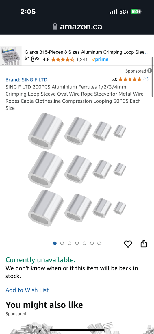 SING F LTD 200PCS Aluminium Ferrules 1/2/3/4mm Crimping Loop Sleeve Oval Wire Rope Sleeve for Metal Wire Ropes Cable Clothesline Compression Looping 50PCS Each Size