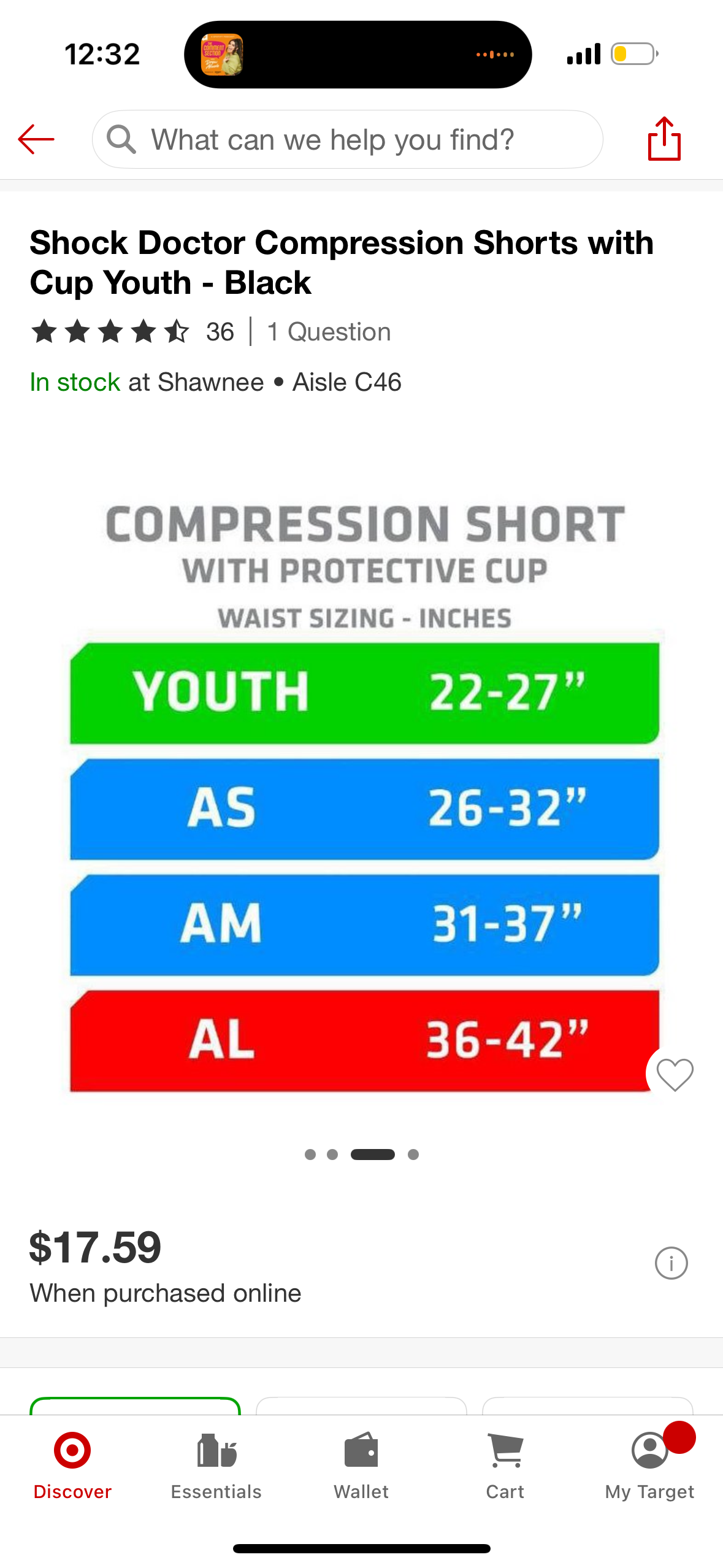 Shock Doctor Compression Shorts with Cup Youth - Black