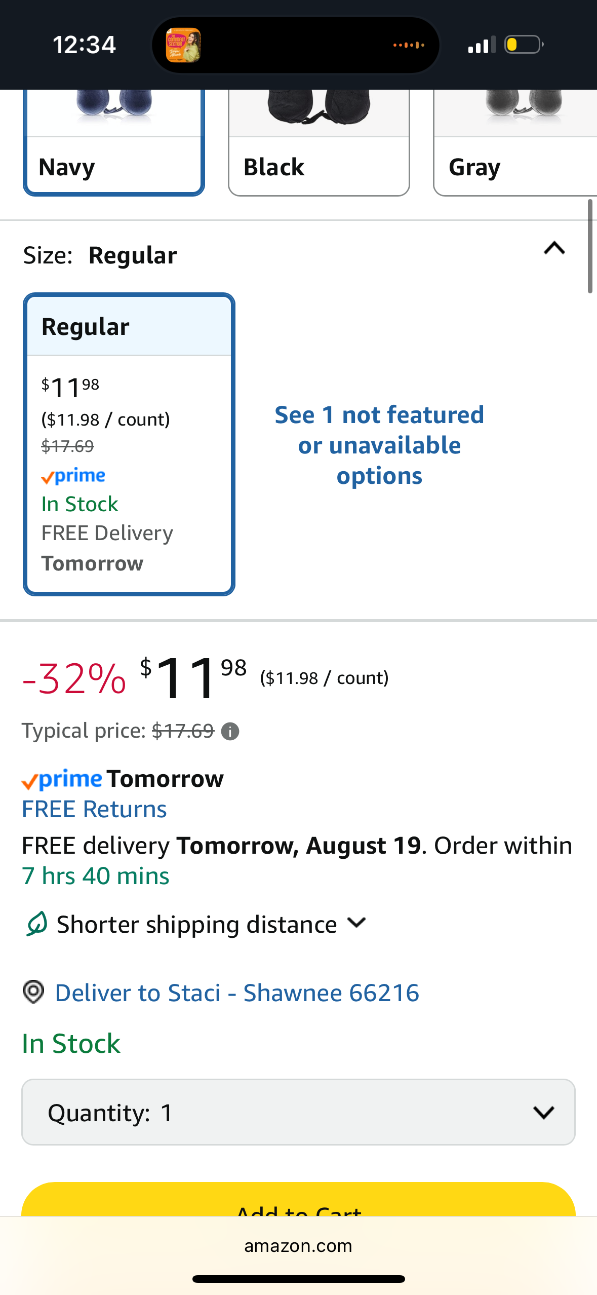 Lewis N. Clark Contoured Memory Foam Hexform Travel Cervical Neck Pillow for Shoulder & Neck Pain, Airplane, Camping, Kids & Adults, Standard, Navy