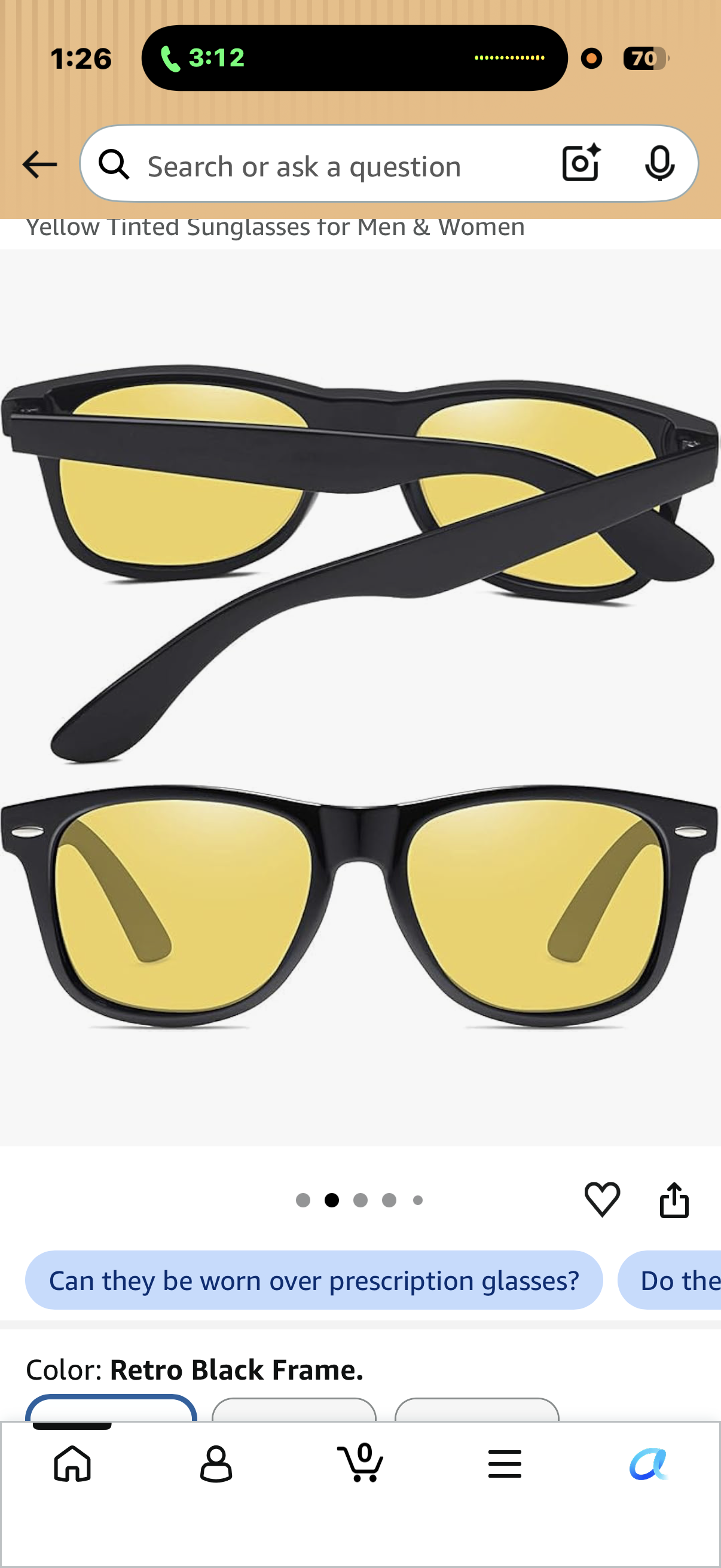 Night Vision Driving Glasses - Anti Glare HD Polarized Yellow Tinted Sunglasses for Men & Women