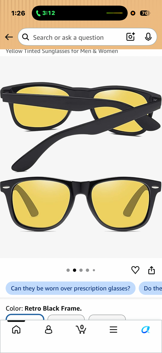 Night Vision Driving Glasses - Anti Glare HD Polarized Yellow Tinted Sunglasses for Men & Women