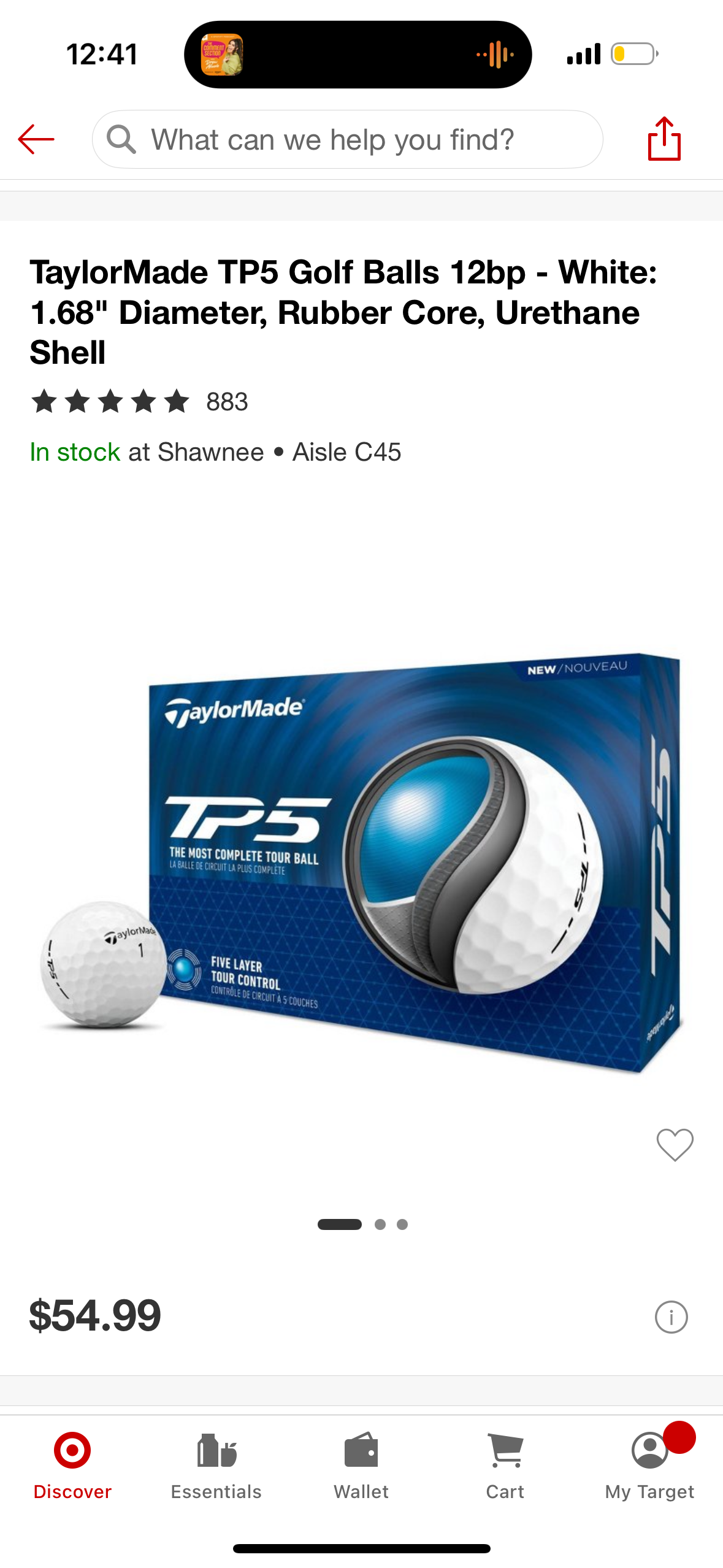 TaylorMade TP5 Golf Balls 12bp - White: 1.68" Diameter, Rubber Core, Urethane Shell