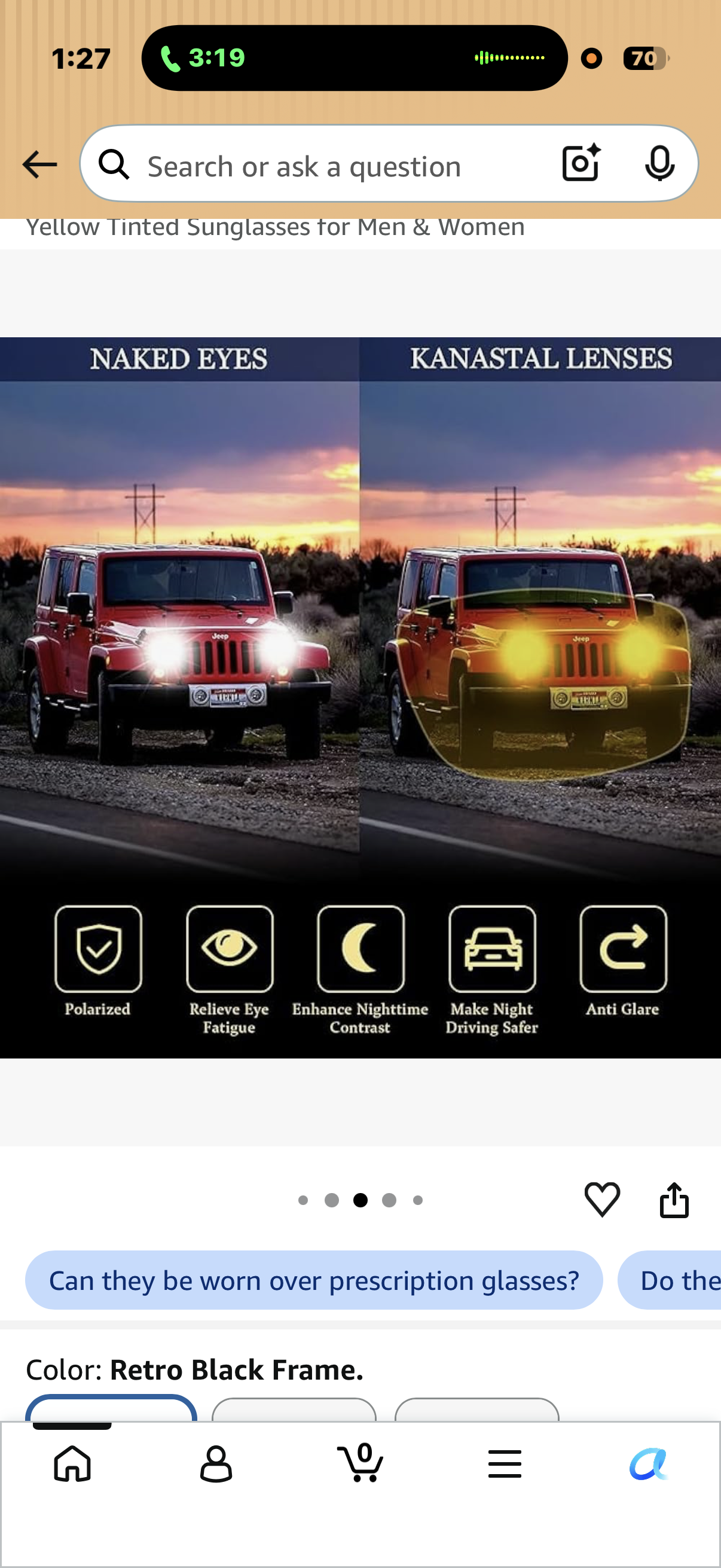 Night Vision Driving Glasses - Anti Glare HD Polarized Yellow Tinted Sunglasses for Men & Women