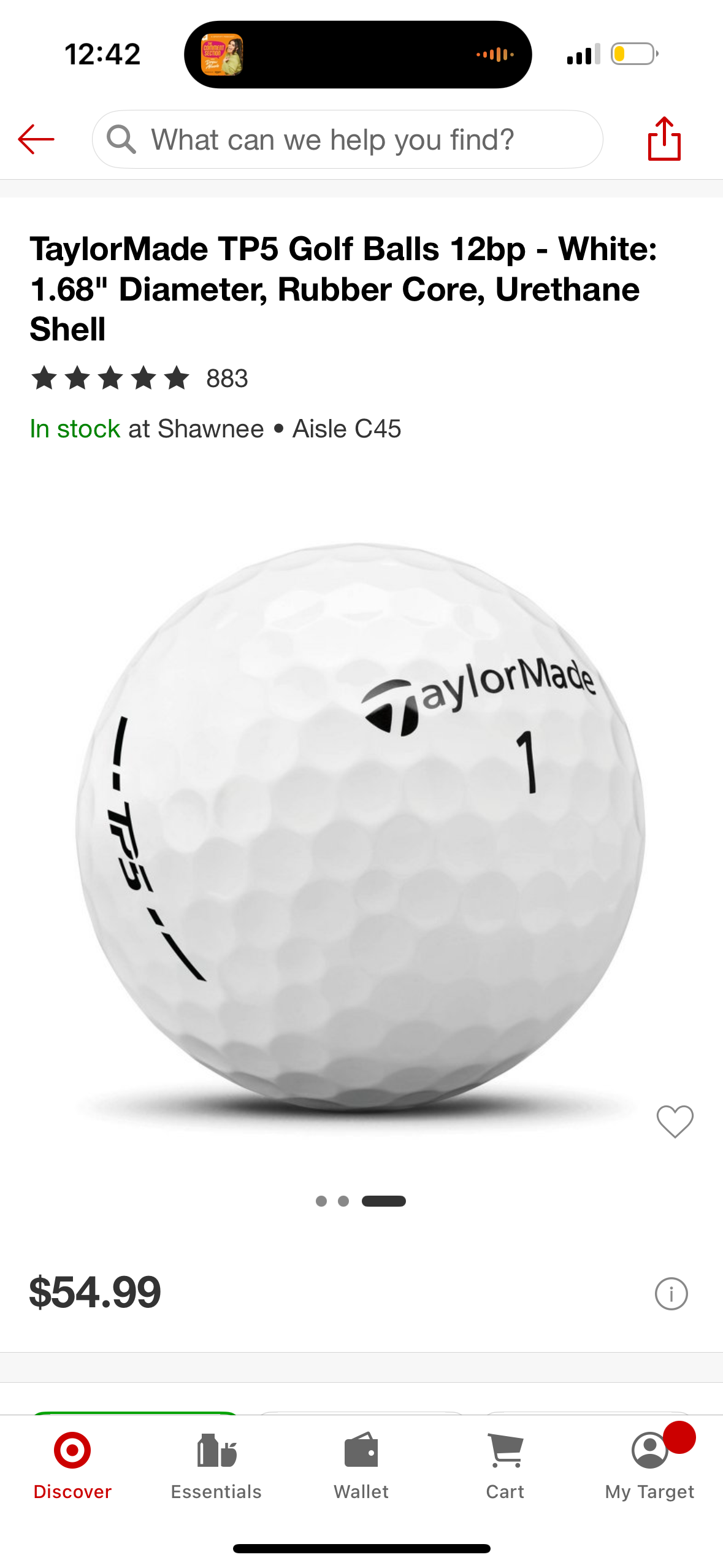 TaylorMade TP5 Golf Balls 12bp - White: 1.68" Diameter, Rubber Core, Urethane Shell