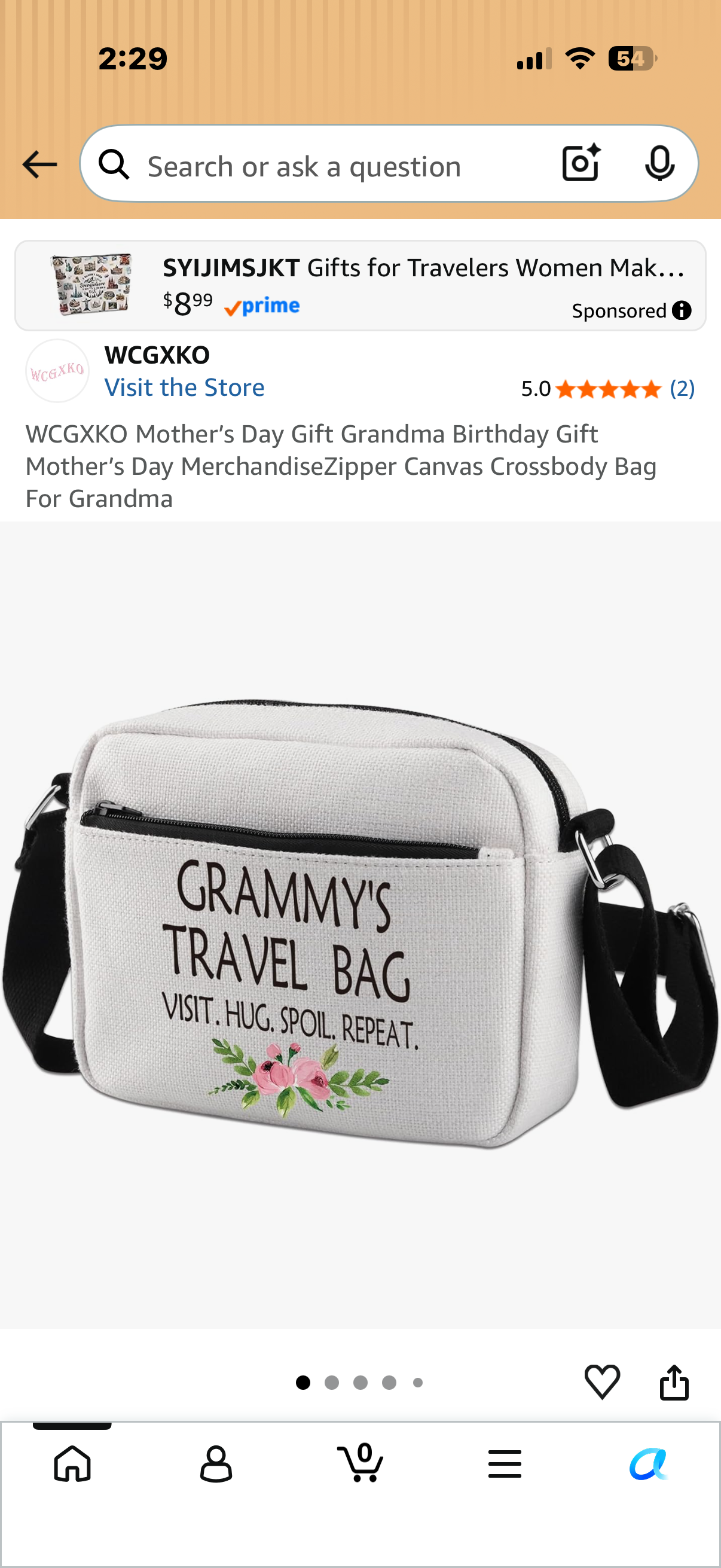 Grammy’s Travel bag Grandma Birthday Gift Mother’s Day MerchandiseZipper Canvas Crossbody Bag For Grandma