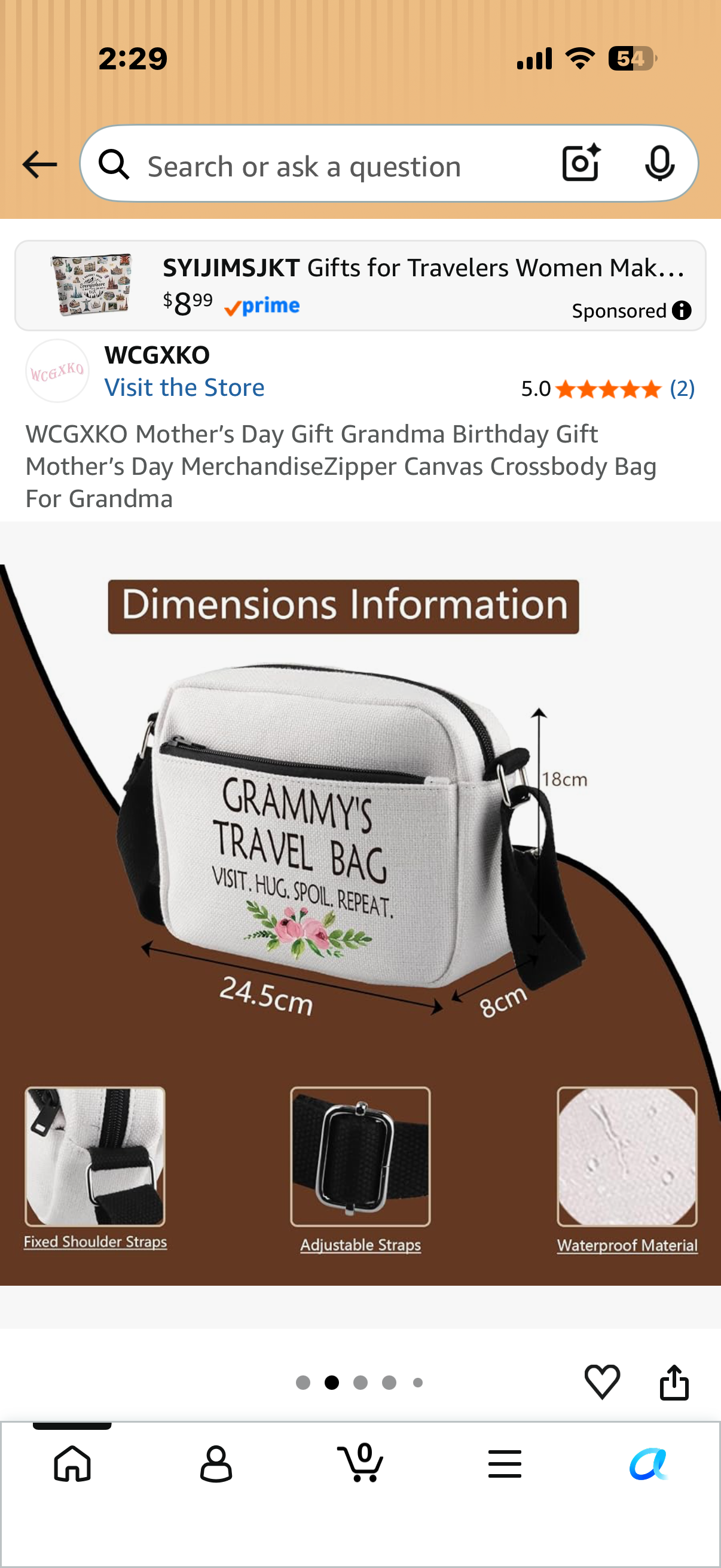 Grammy’s Travel bag Grandma Birthday Gift Mother’s Day MerchandiseZipper Canvas Crossbody Bag For Grandma