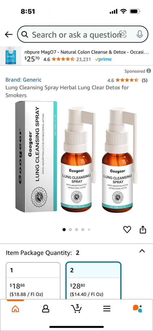 Lung Cleansing Spray Herbal Lung Clear Detox (2-Pack)