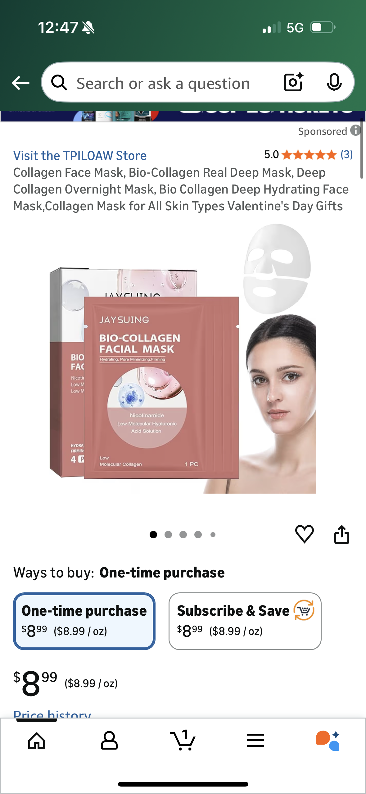 Collagen Face Mask, Bio-Collagen Real Deep Mask, Deep Collagen Overnight Mask, Bio Collagen Deep Hydrating Face Mask,Collagen Mask for All Skin Types Valentine's Day Gifts