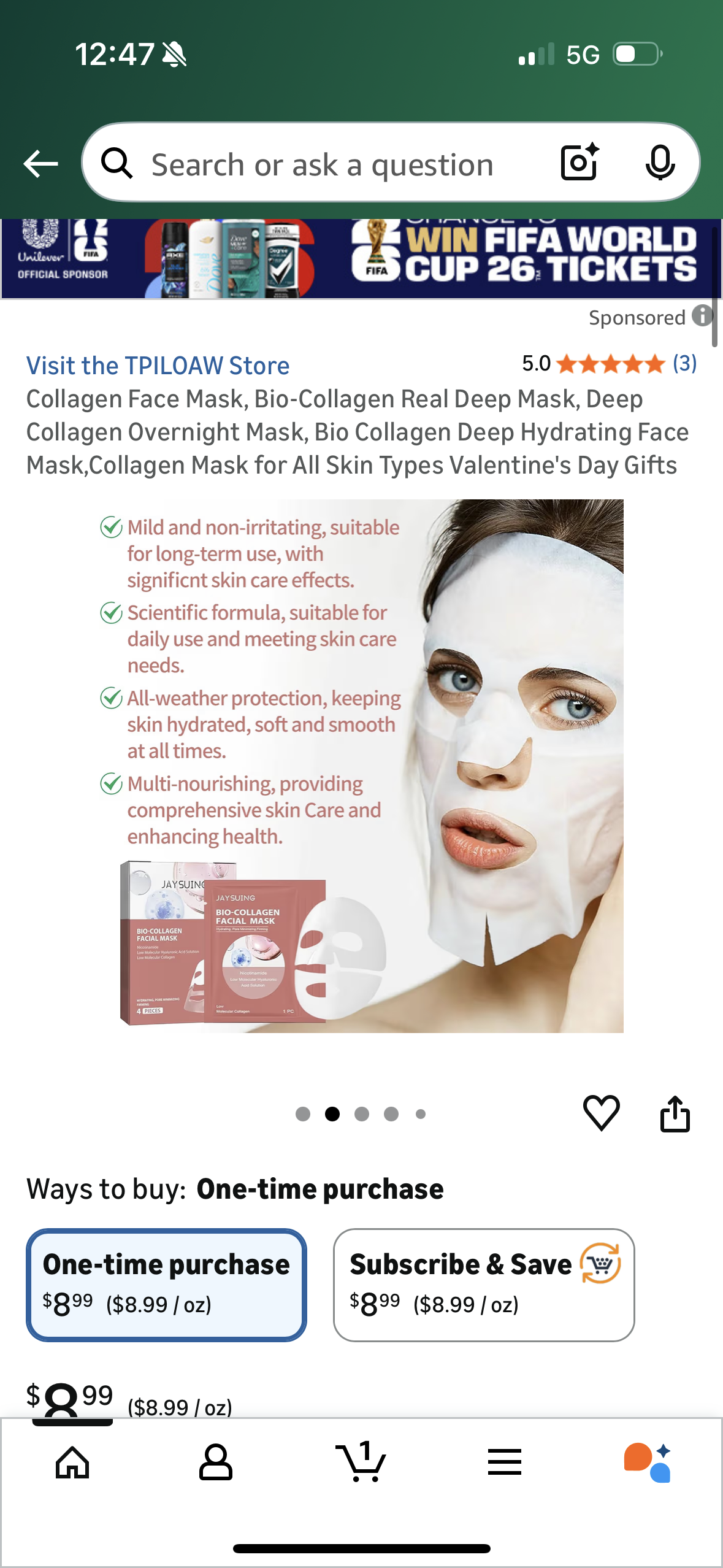 Collagen Face Mask, Bio-Collagen Real Deep Mask, Deep Collagen Overnight Mask, Bio Collagen Deep Hydrating Face Mask,Collagen Mask for All Skin Types Valentine's Day Gifts