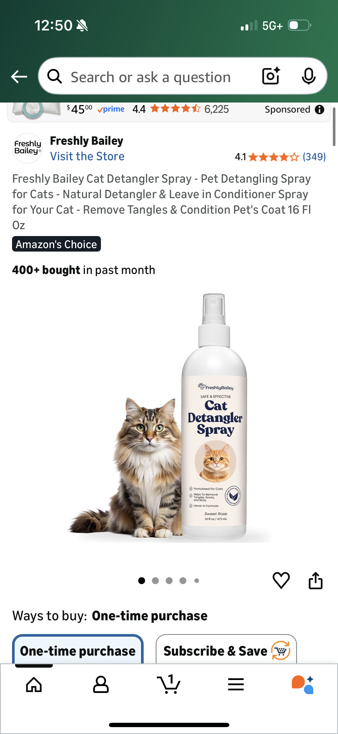Freshly Bailey Cat Detangler Spray - Pet Detangling Spray for Cats - Natural Detangler & Leave in Conditioner Spray for Your Cat - Remove Tangles & Condition Pet's Coat 16 Fl Oz