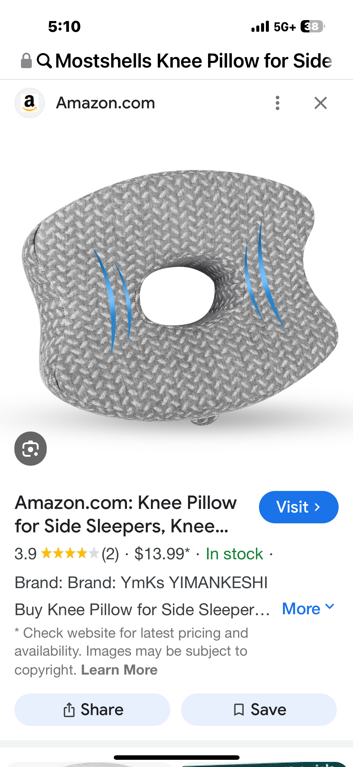 Reseller Box Knee Pillow for Side Sleepers Quantity of 5