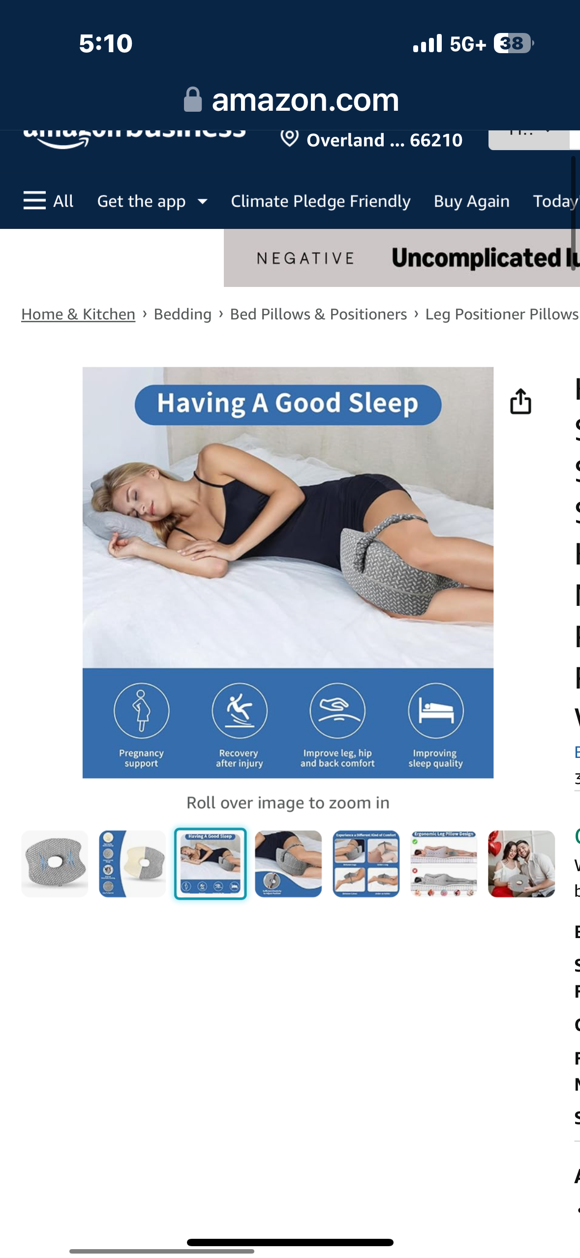 Reseller Box Knee Pillow for Side Sleepers Quantity of 5