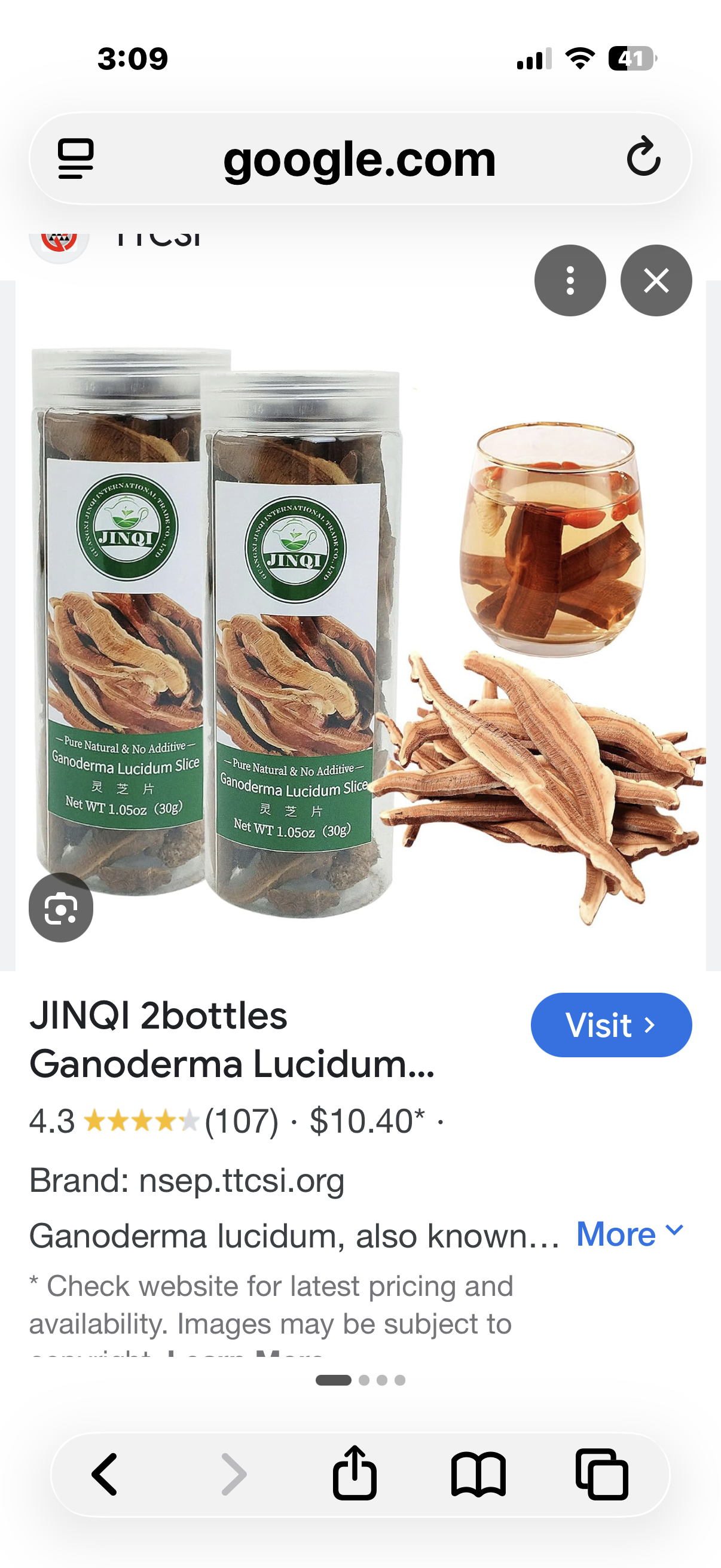 JINQI 2bottles Ganoderma Lucidum Slices- 灵芝片 2.11oz/60g(1.05oz/30g*2), Lingzhi reishi mushroom, Can be Make Wine/Tea/Water, Holiday Gifts, Tea Gifts