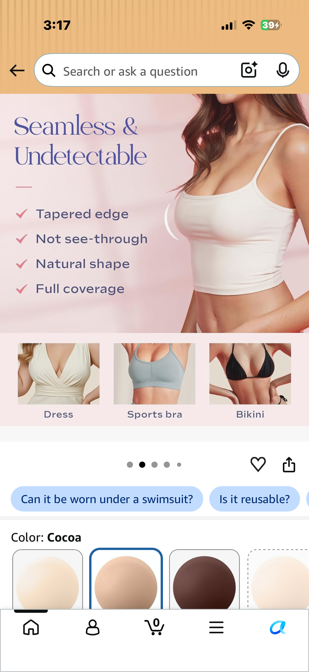SilkSeal Sticky Reusable Silicone Nipple Covers for Women - Full Coverage, Seamless, Adhesive Breast Pasties (Size Small)