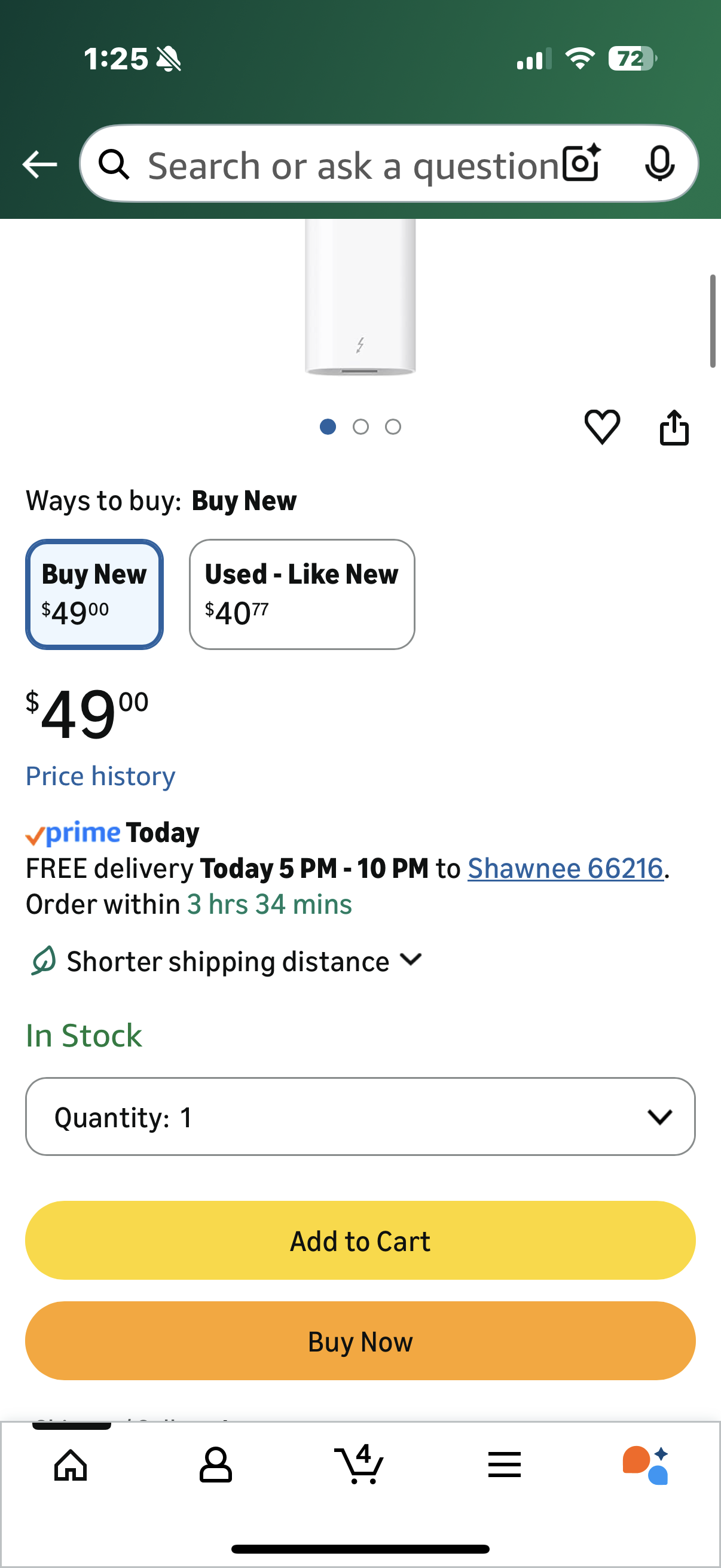 Apple Thunderbolt 3 (USB-C) to Thunderbolt 2 Adapter