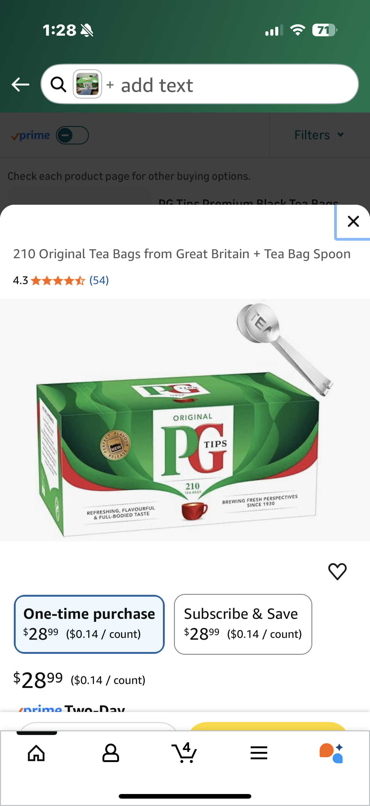 210 Original Tea Bags from Great Britain + Tea Bag Spoon