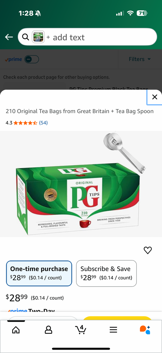 210 Original Tea Bags from Great Britain + Tea Bag Spoon