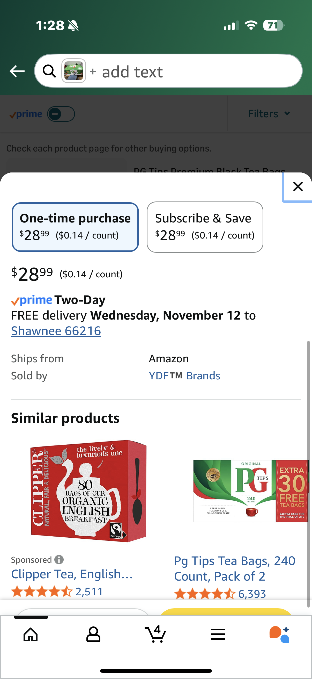 210 Original Tea Bags from Great Britain + Tea Bag Spoon