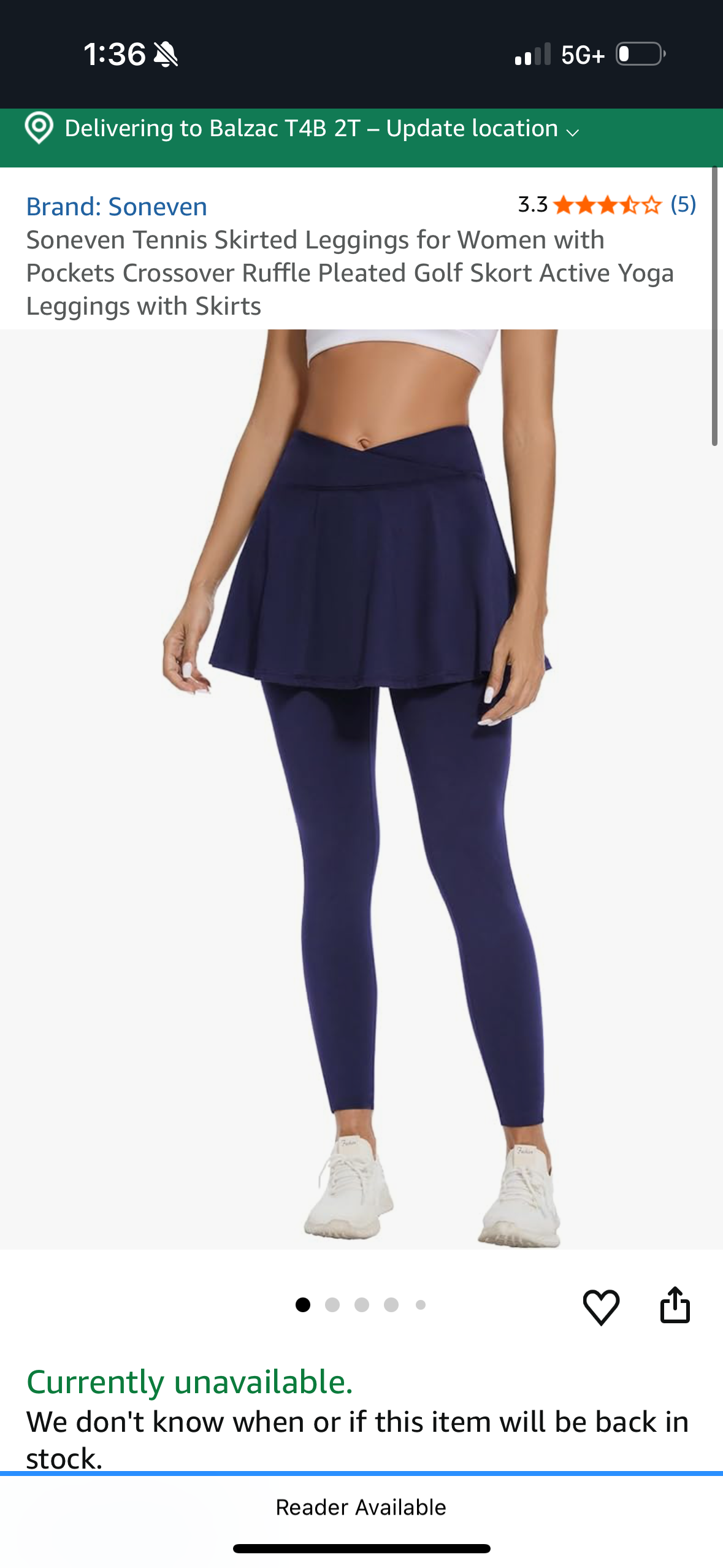 Tennis Skirted Leggings for Women with Pockets Crossover Ruffle Pleated Golf Skort (Size XX-Large)