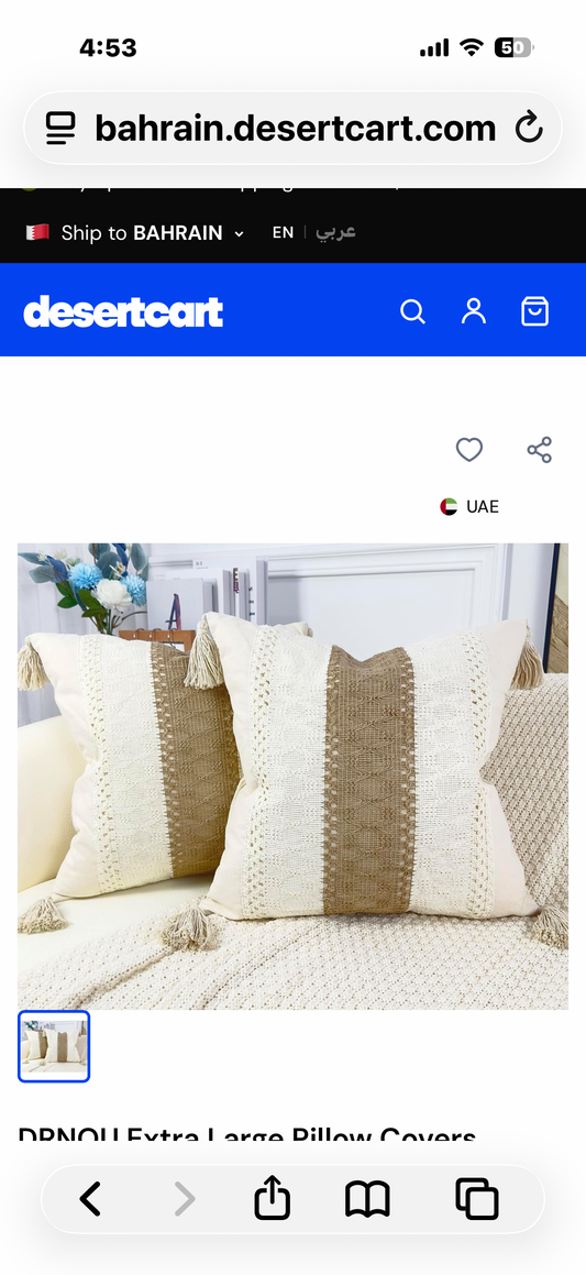 DRNOU Extra Large Pillow Covers 24x24,Cotton and Burlap Euro Sham Pillow Covers Decorative Pillow Case for Couch Bed Sofa Farmhouse Office,Rustic Retro,Set of 2 Khaki