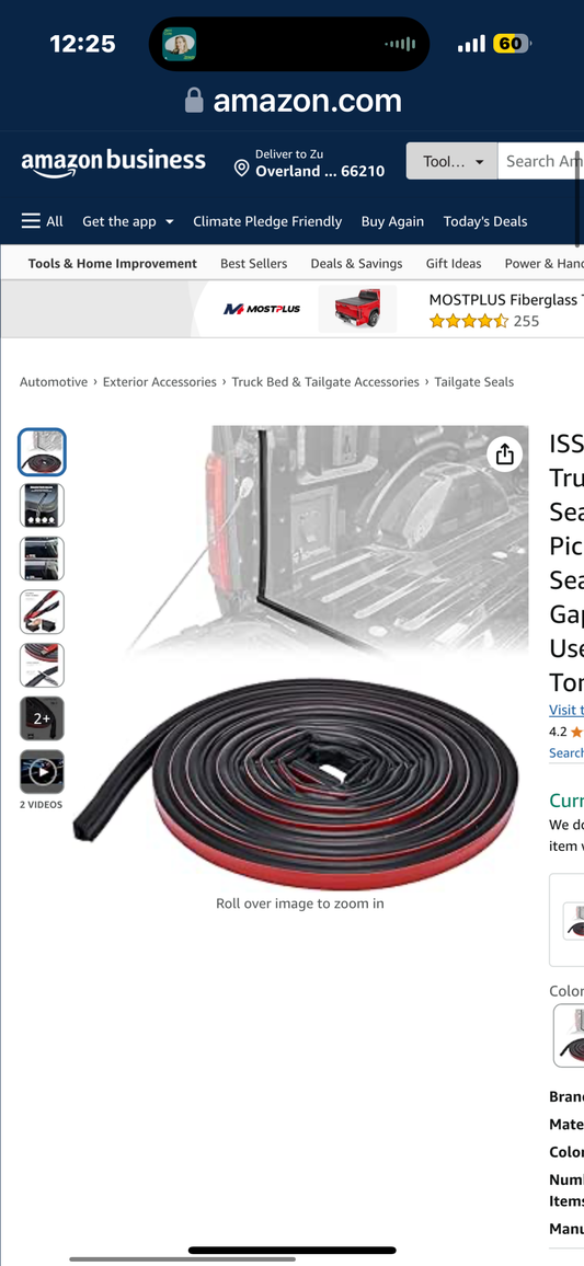 19.7ft Truck Tailgate Seal Universal Pickup Tailgate Seal for Tailgate Gap, Sidewall or Use with Truck Tonneau Cover