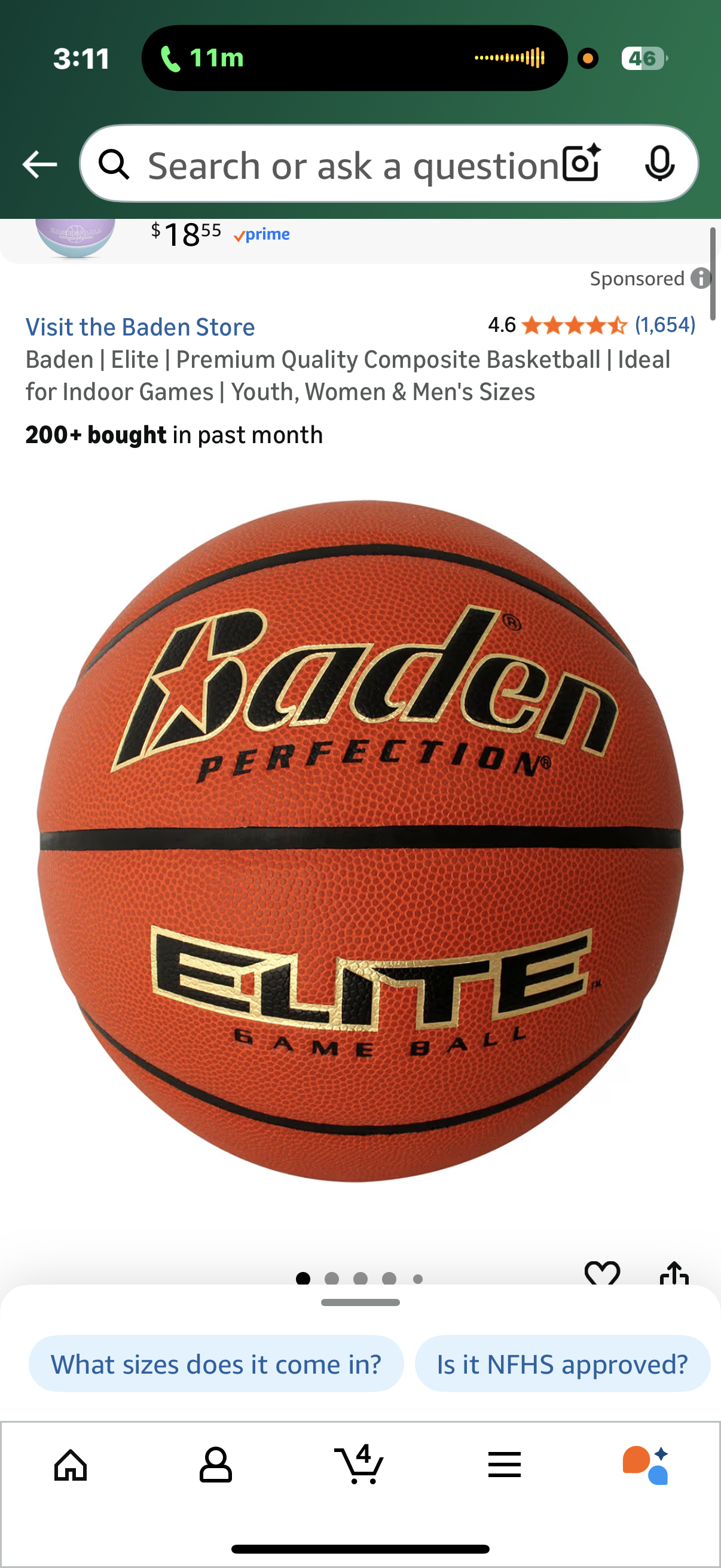 Baden | Elite | Premium Quality Composite Basketball | Ideal for Indoor Games | Youth, Women & Men's Sizes