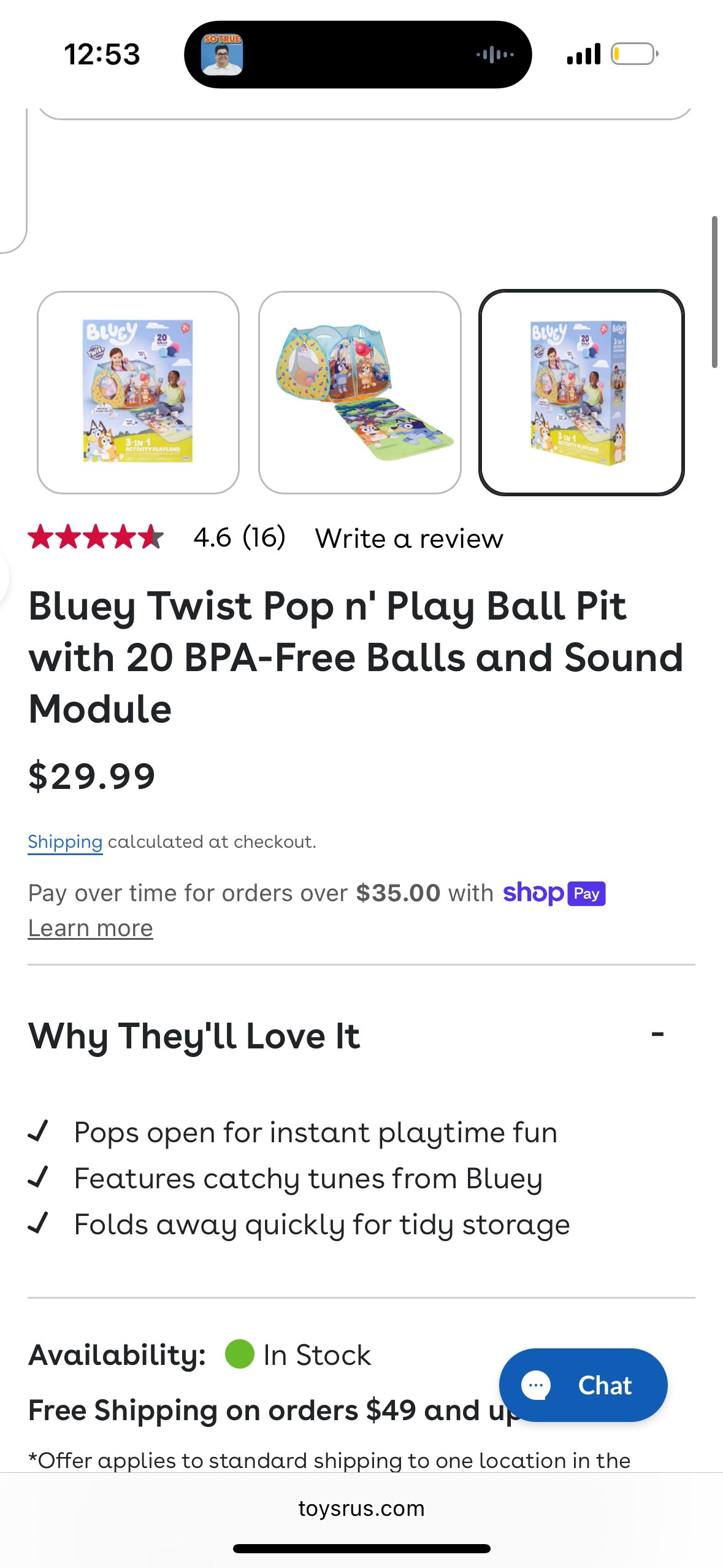 Bluey Twist Pop n' Play Ball Pit with 20 BPA-Free Balls and Sound Module