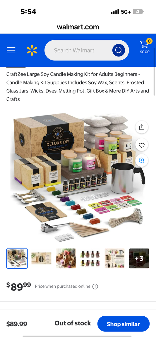 CraftZee Large Soy Candle Making Kit - Candle Making Kit and Supplies, Includes Soy Wax, Scents, Frosted Glass Jars, Wicks, Dyes, Melting Pot, Gift Box & More