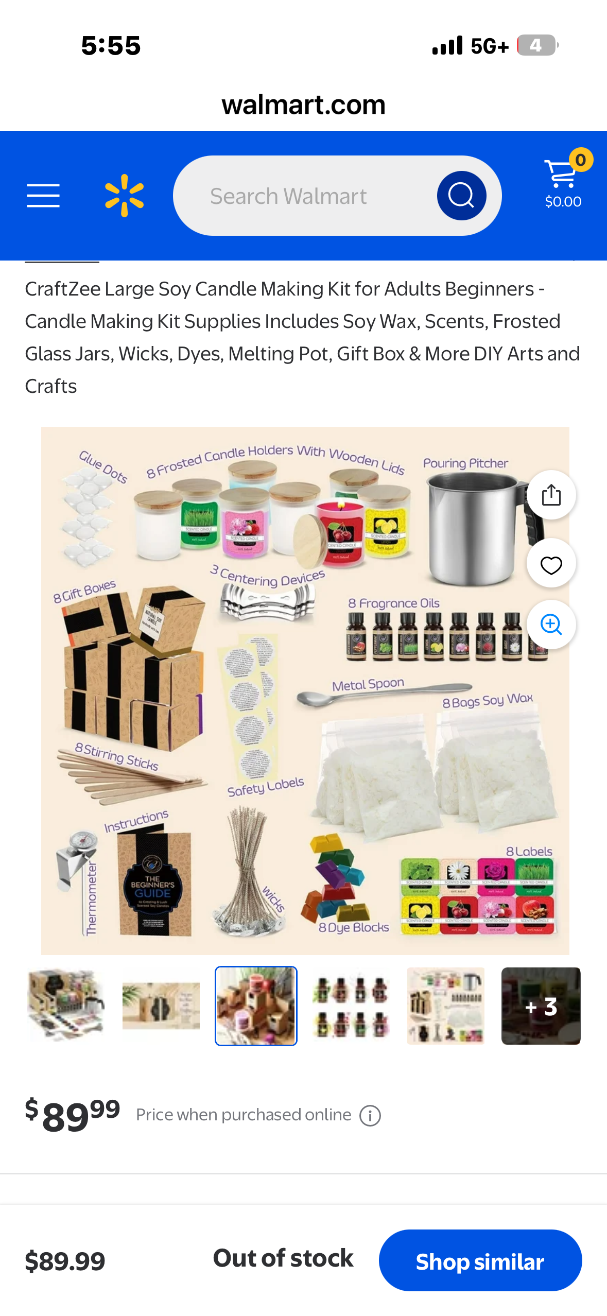 CraftZee Large Soy Candle Making Kit - Candle Making Kit and Supplies, Includes Soy Wax, Scents, Frosted Glass Jars, Wicks, Dyes, Melting Pot, Gift Box & More