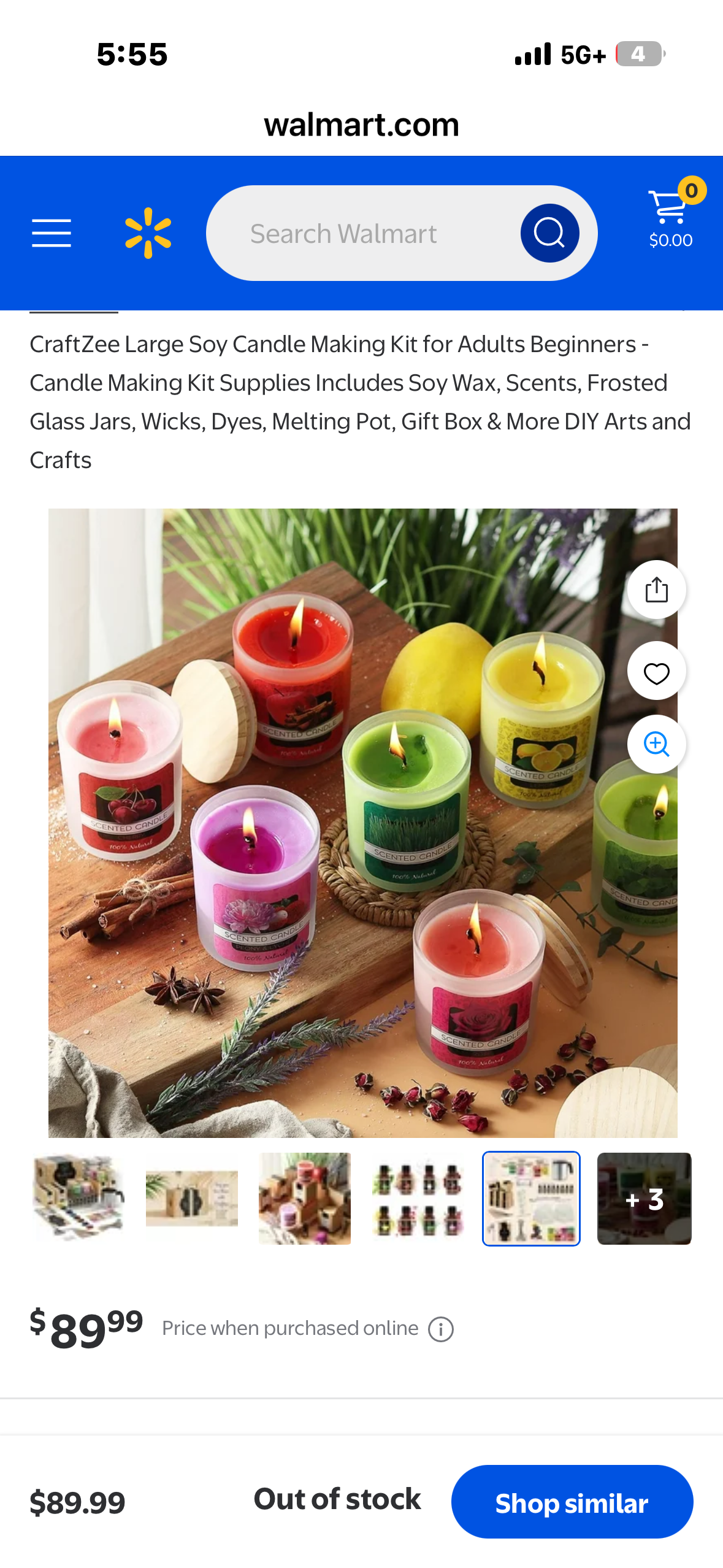 CraftZee Large Soy Candle Making Kit - Candle Making Kit and Supplies, Includes Soy Wax, Scents, Frosted Glass Jars, Wicks, Dyes, Melting Pot, Gift Box & More