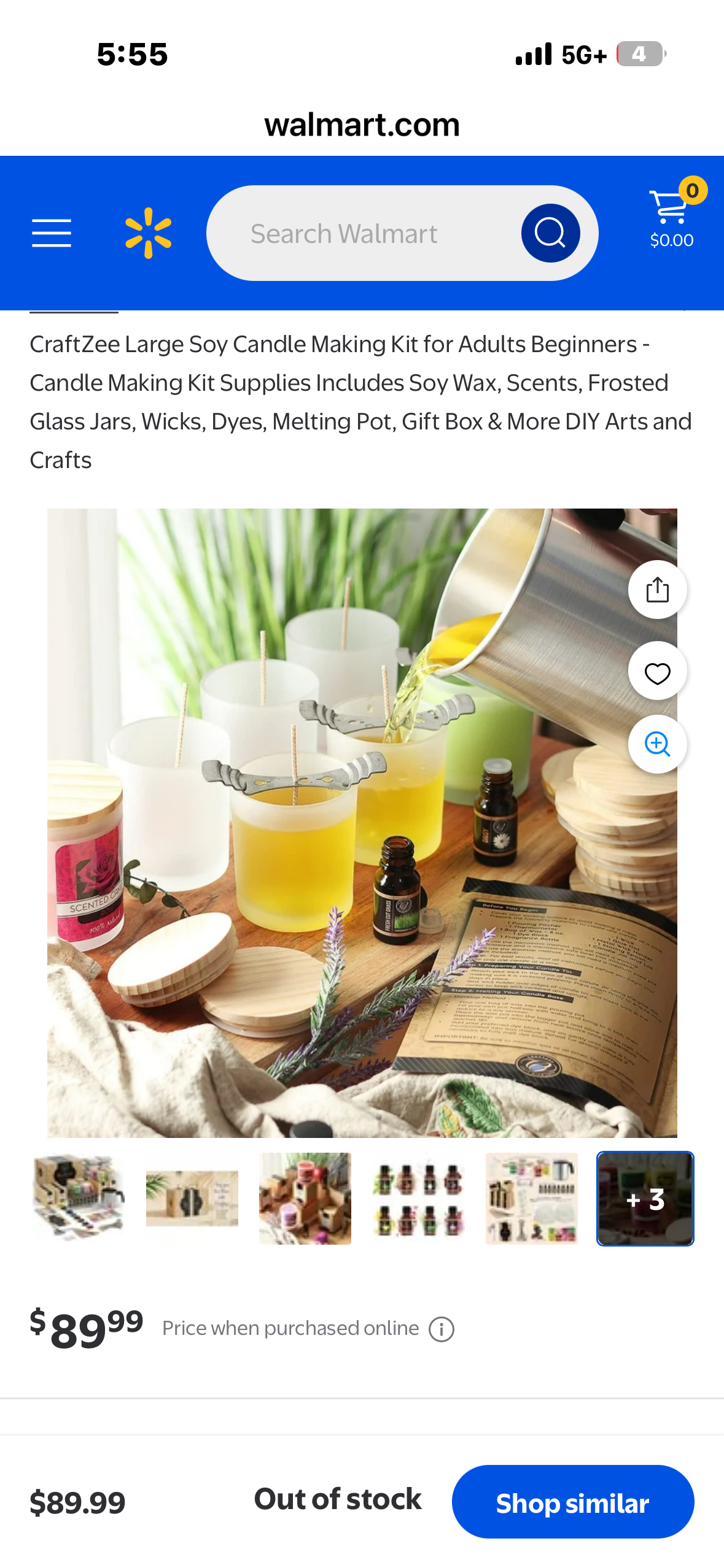 CraftZee Large Soy Candle Making Kit - Candle Making Kit and Supplies, Includes Soy Wax, Scents, Frosted Glass Jars, Wicks, Dyes, Melting Pot, Gift Box & More