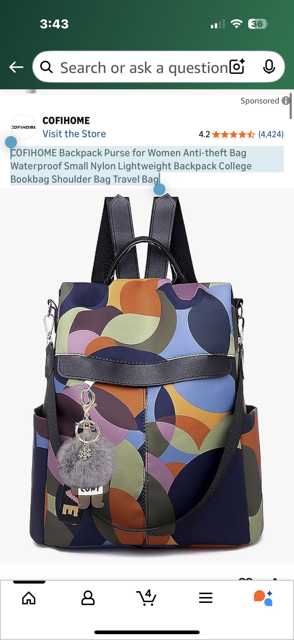 Backpack Purse for Women Anti-theft Bag Waterproof Small Nylon Lightweight Backpack College Bookbag Shoulder Bag Travel Bag