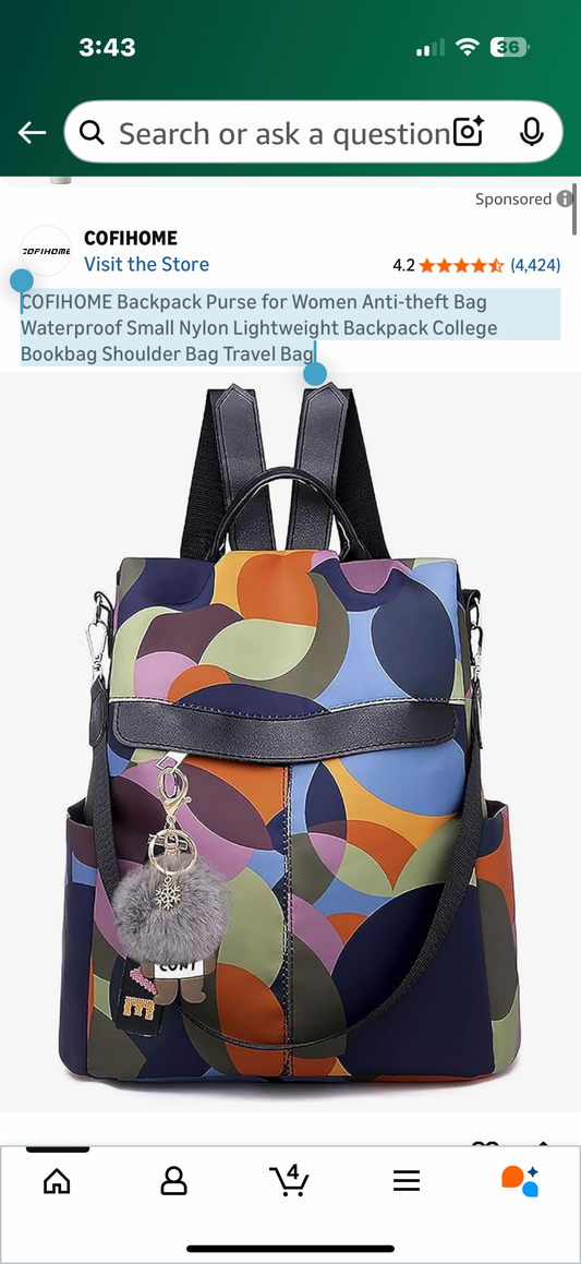 Backpack Purse for Women Anti-theft Bag Waterproof Small Nylon Lightweight Backpack College Bookbag Shoulder Bag Travel Bag