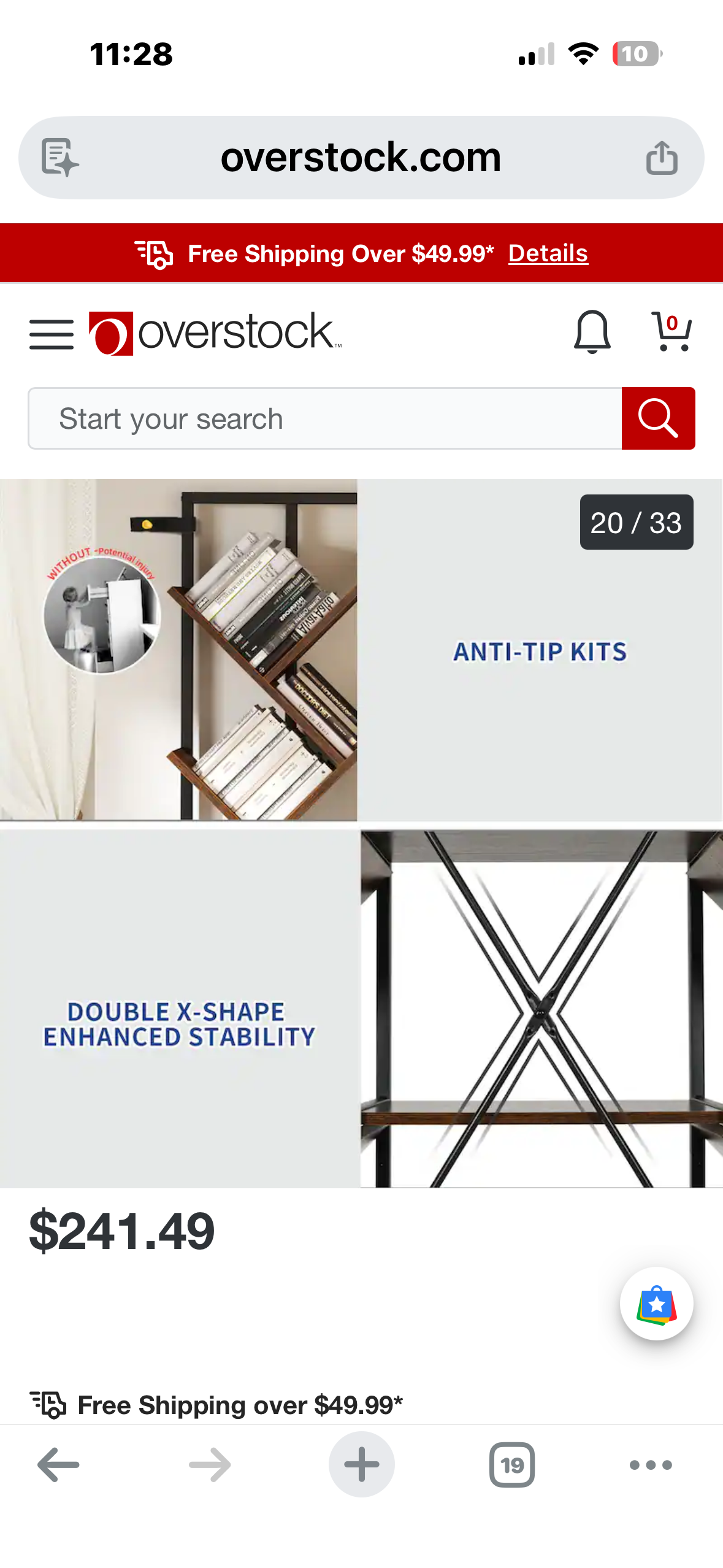 Moasis Wood 5-Tier Large Tree Bookshelf Industrial Open Etagere Bookcase - Black  (L1165)