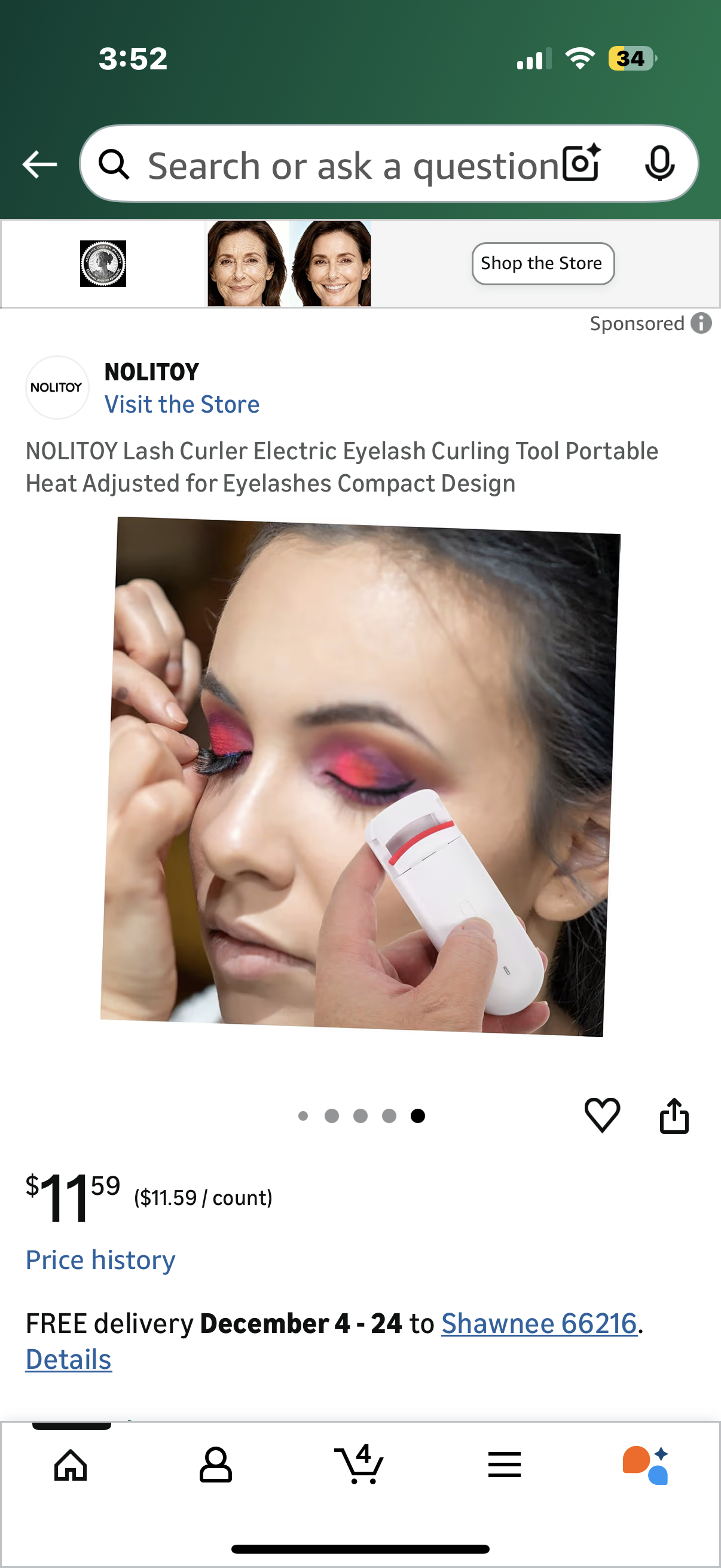 Lash Curler Electric Eyelash Curling Tool Portable Heat Adjusted for Eyelashes Compact Design