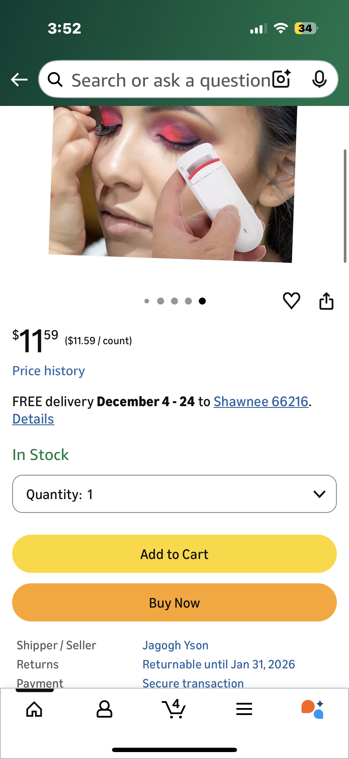 Lash Curler Electric Eyelash Curling Tool Portable Heat Adjusted for Eyelashes Compact Design