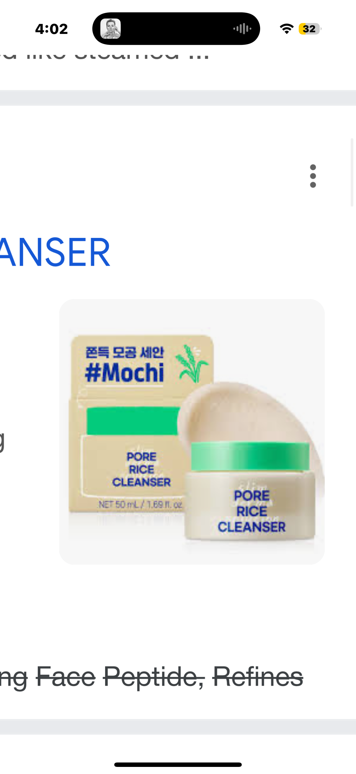 Lab.it Pore Rice Cleanser (50g/1.69 oz) | Mochi Facial Cleanser & Foaming Face Wash for Sensitive & Oily Skin, Deep Cleansing Pore Cleanser with Rice Peptide, Refines Skin Texture, Radiant Skin, Vegan