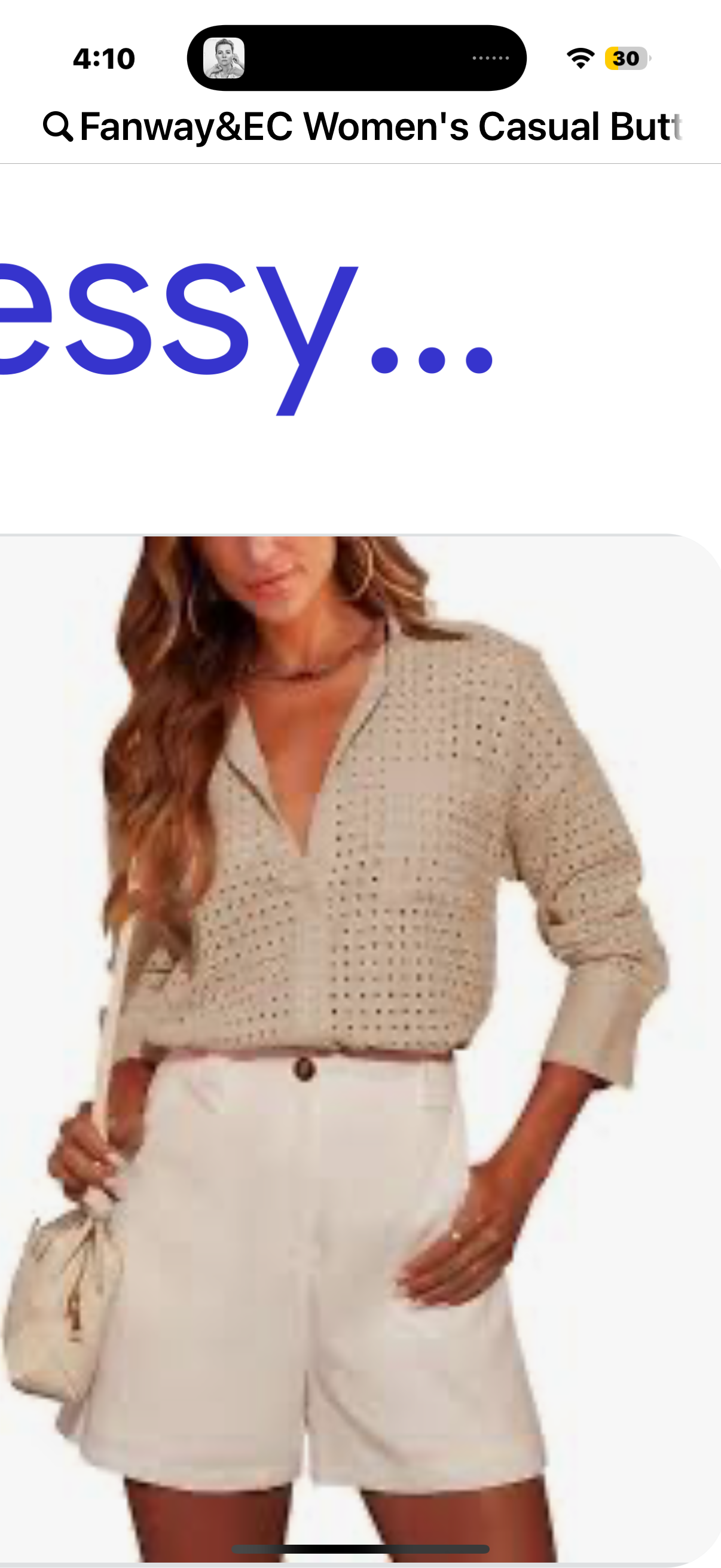 Fanway&EC Women's Casual Button Down Shirts Dressy Hollow Out Long Sleeve Blouses Tops with Pockets Apricot, (Size X-Large)