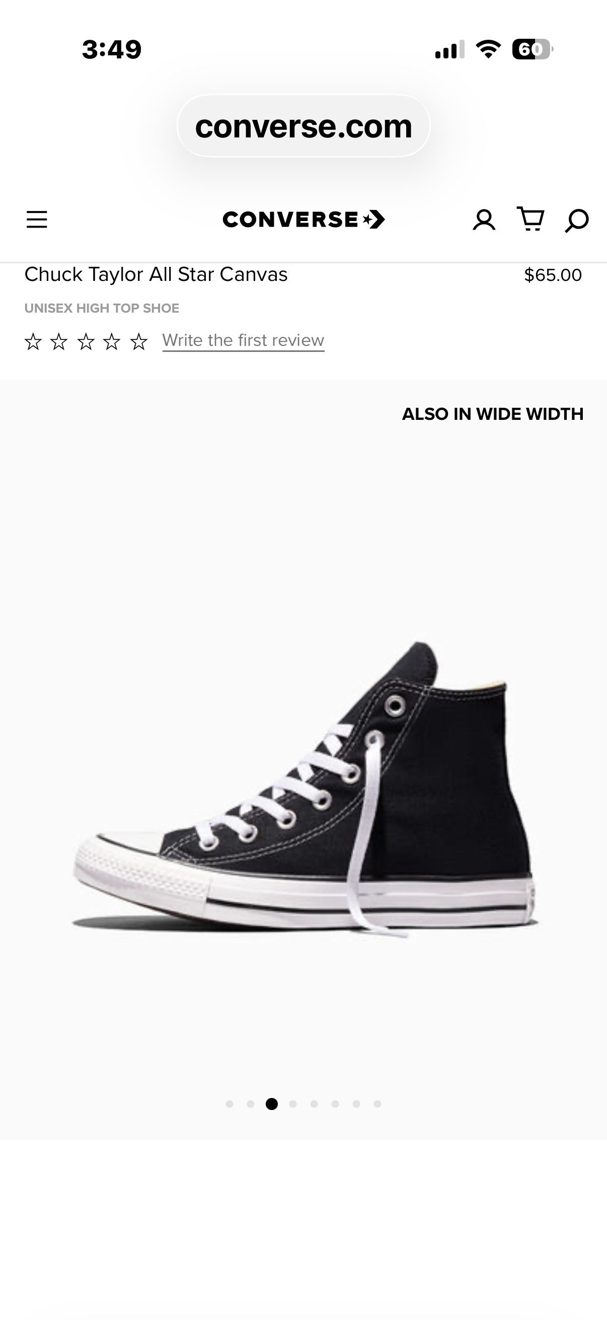 Converse Unisex Adult Chuck Taylor All Star High Top Sneaker (Size 9.5 Mens, 11.5 Women’s ) Black