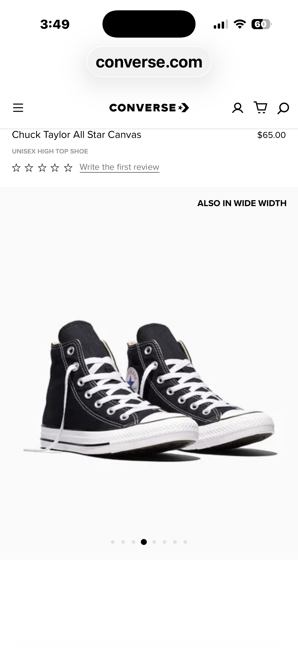 Converse Unisex Adult Chuck Taylor All Star High Top Sneaker (Size 9.5 Mens, 11.5 Women’s ) Black