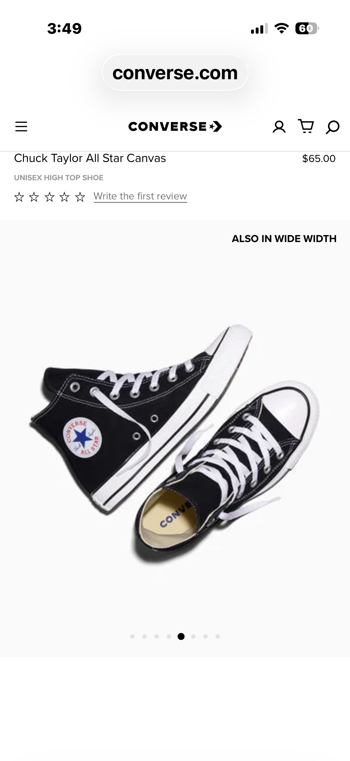 Converse Unisex Adult Chuck Taylor All Star High Top Sneaker (Size 9.5 Mens, 11.5 Women’s ) Black