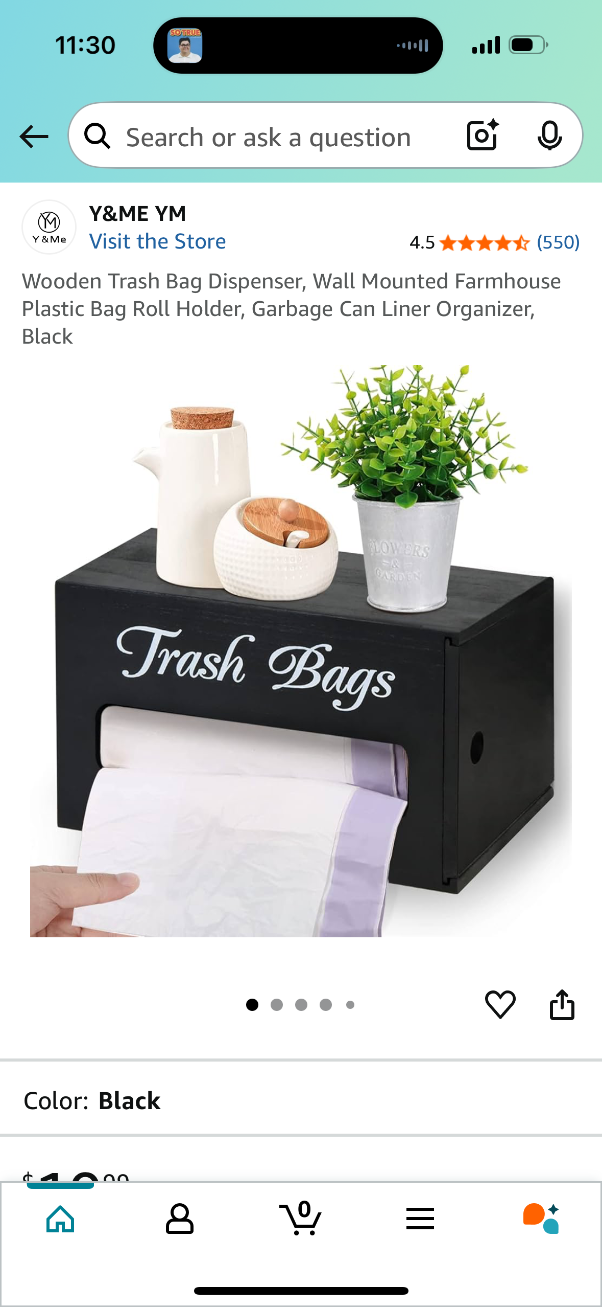 Wooden Trash Bag Dispenser, Wall Mounted Farmhouse Plastic Bag Roll Holder, Garbage Can Liner Organizer