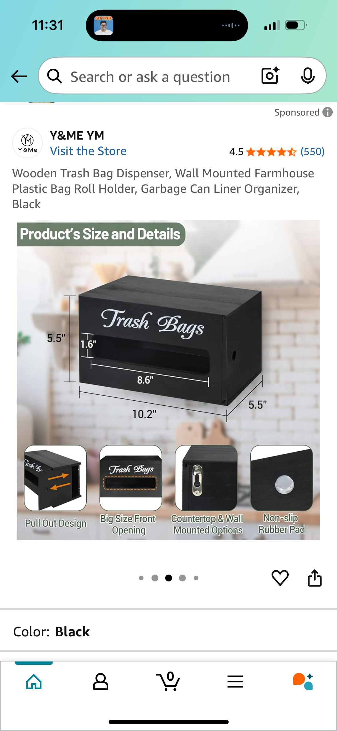 Wooden Trash Bag Dispenser, Wall Mounted Farmhouse Plastic Bag Roll Holder, Garbage Can Liner Organizer