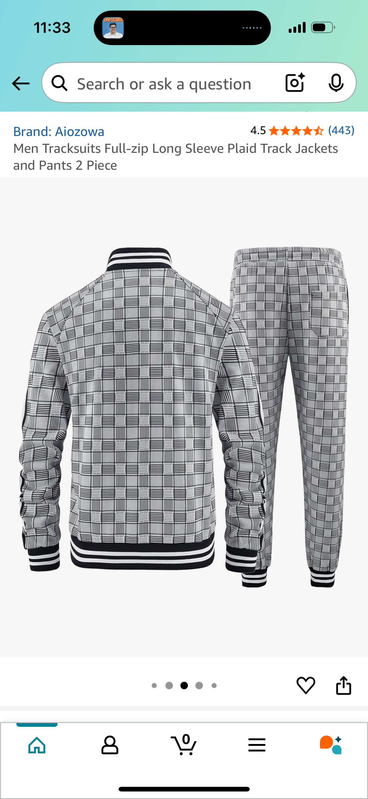 Men’s Zip-Up Tracksuit (Size Large)