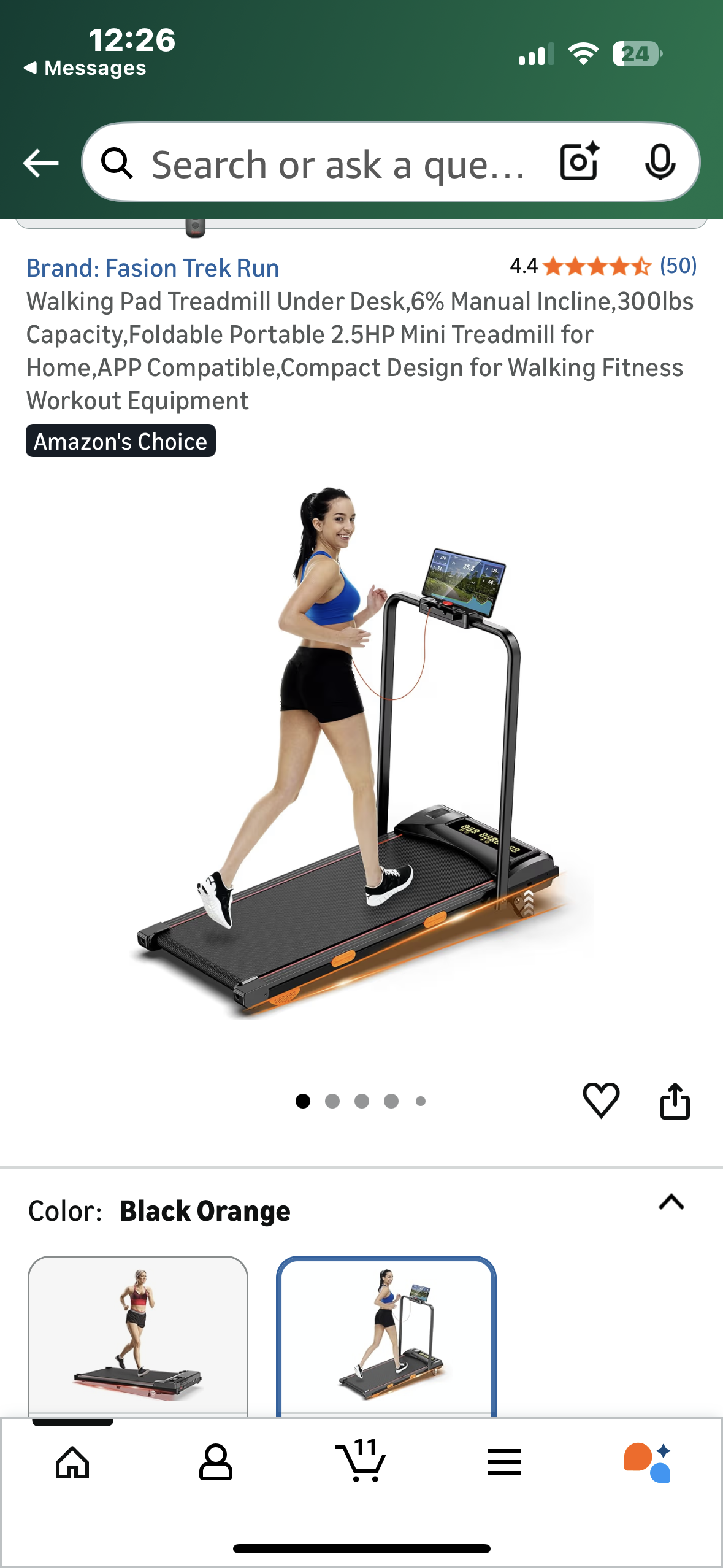 Walking Pad, 6% Manual Incline, 300lb Capacity, Foldable, Portable 2.5HP Mini Treadmill for Home, Office, Compact Design for Walking Fitness, Workout (W538)