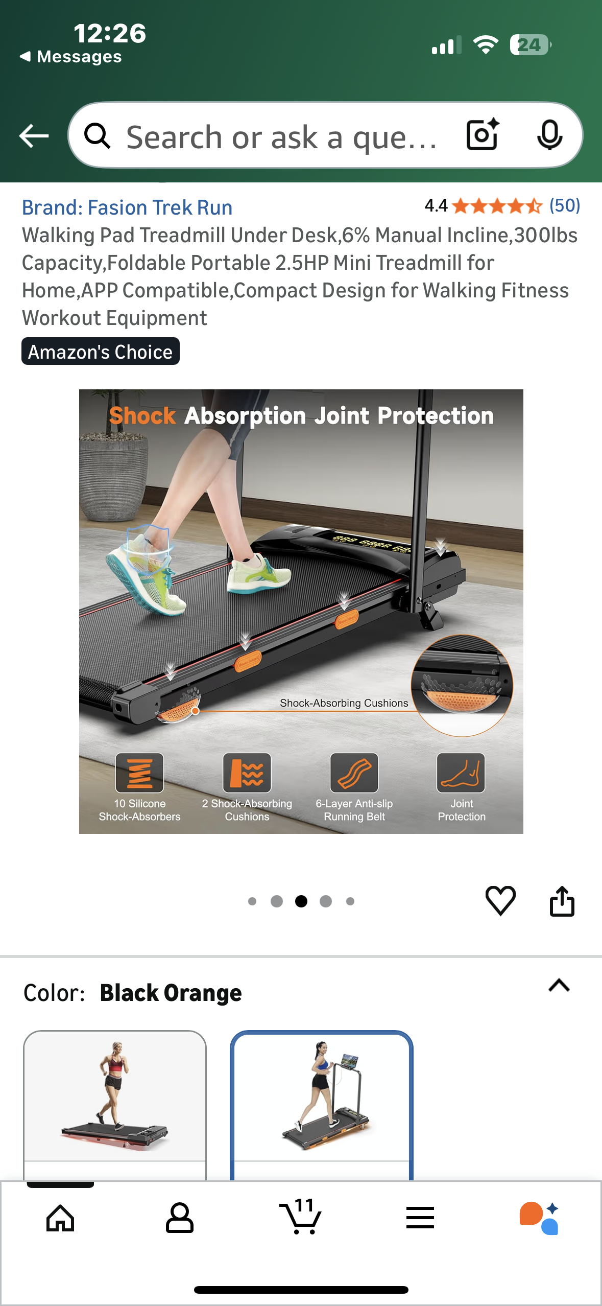 Walking Pad, 6% Manual Incline, 300lb Capacity, Foldable, Portable 2.5HP Mini Treadmill for Home, Office, Compact Design for Walking Fitness, Workout (W538)