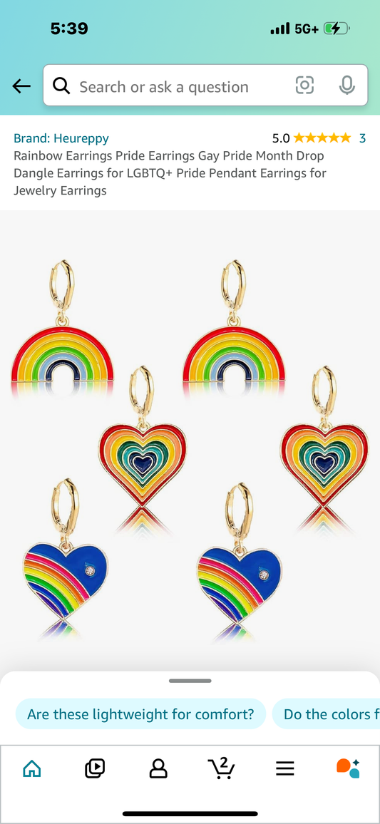 Rainbow Earrings 3 Pairs