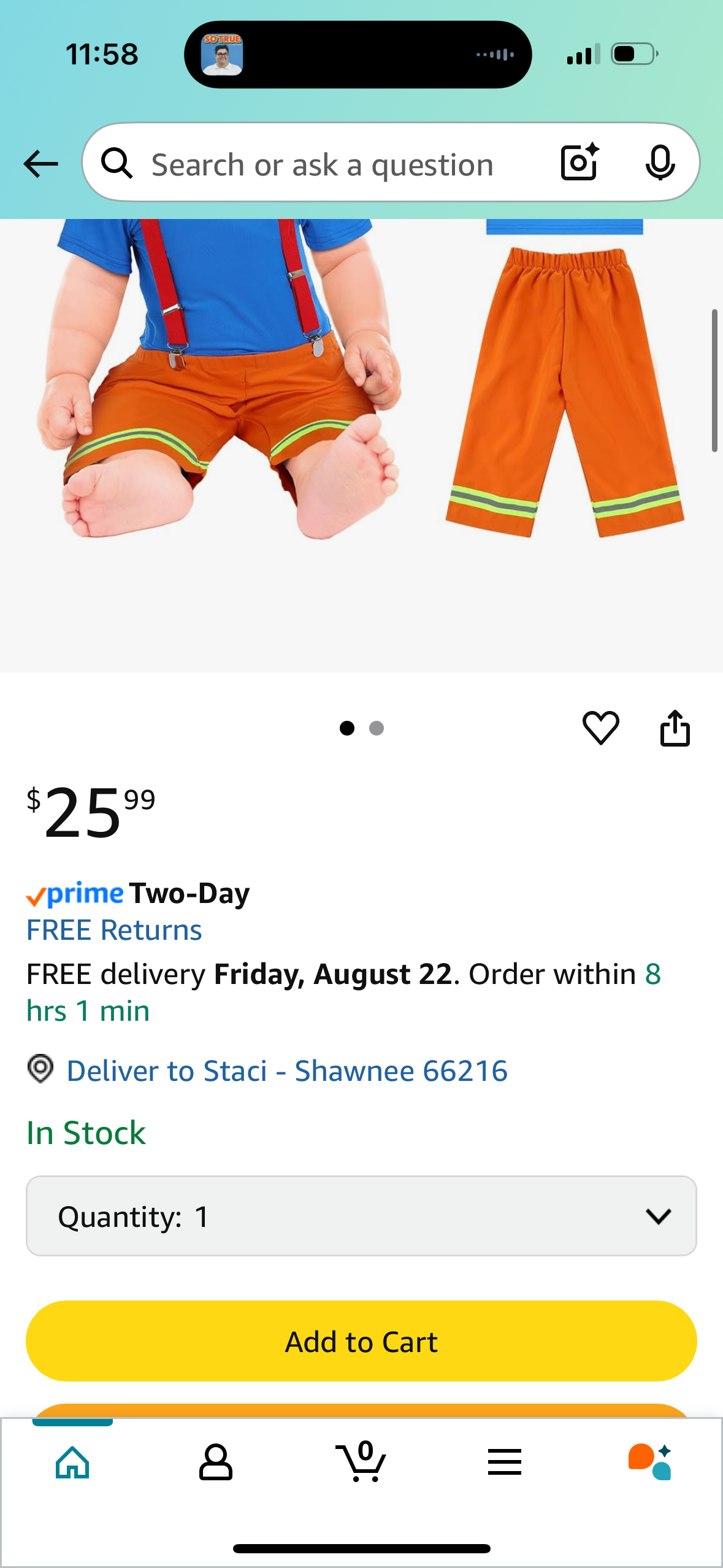 4 Pcs Child Firefighter Costume (Size 6T)